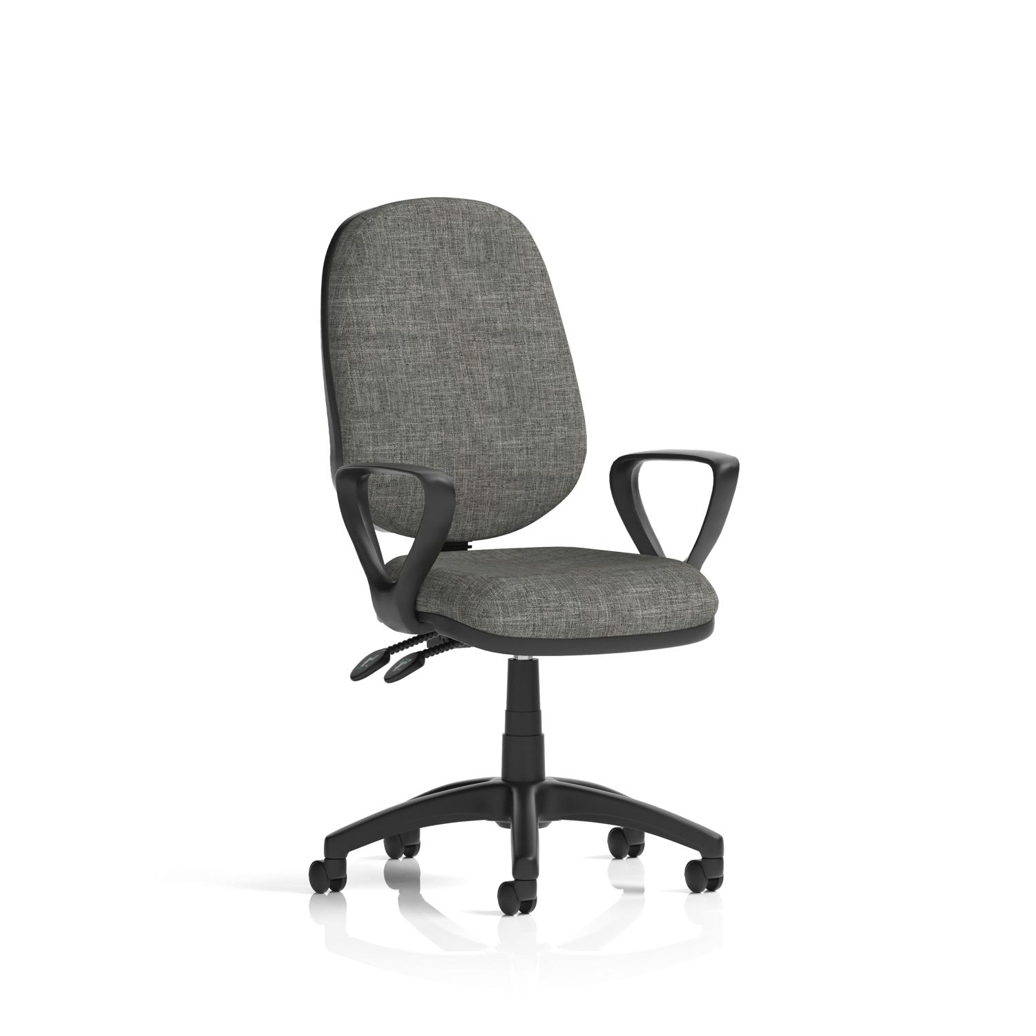 Eclipse Plus II Lever Task Operator Chair With Loop Arms Charcoal