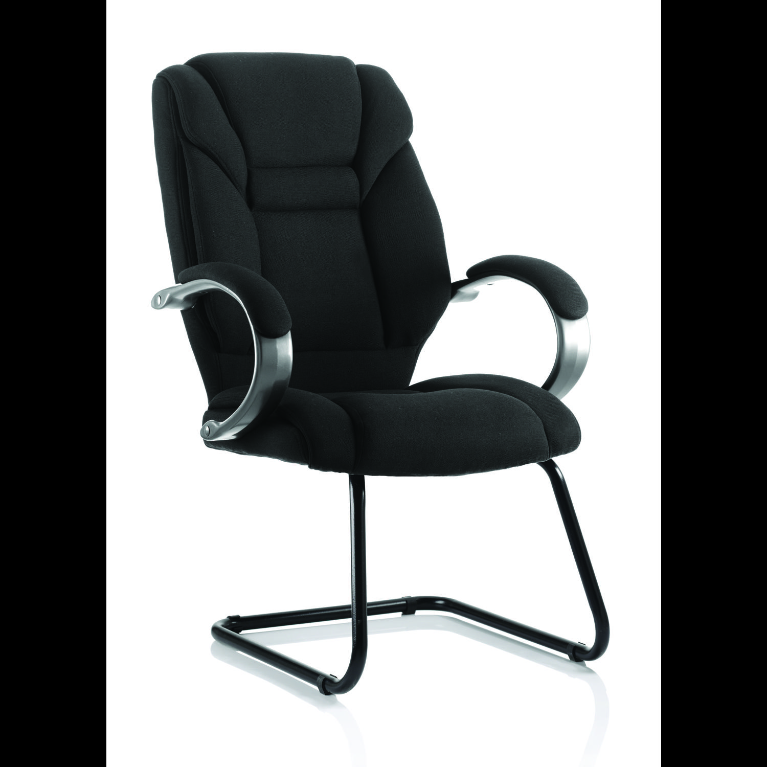 Galloway Cantilever Chair With Arms Black Fabric