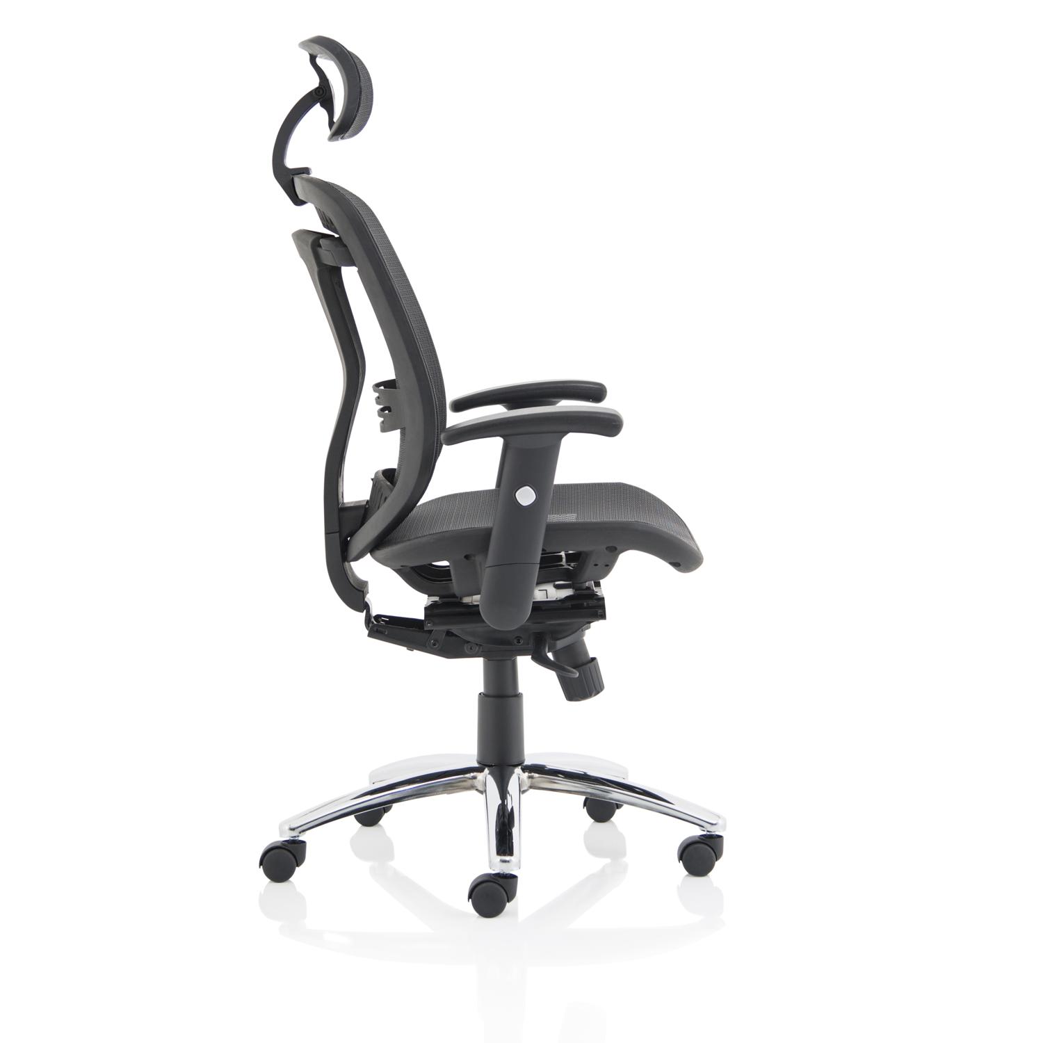 Mirage II Executive Chair Black Mesh With Arms With Headrest