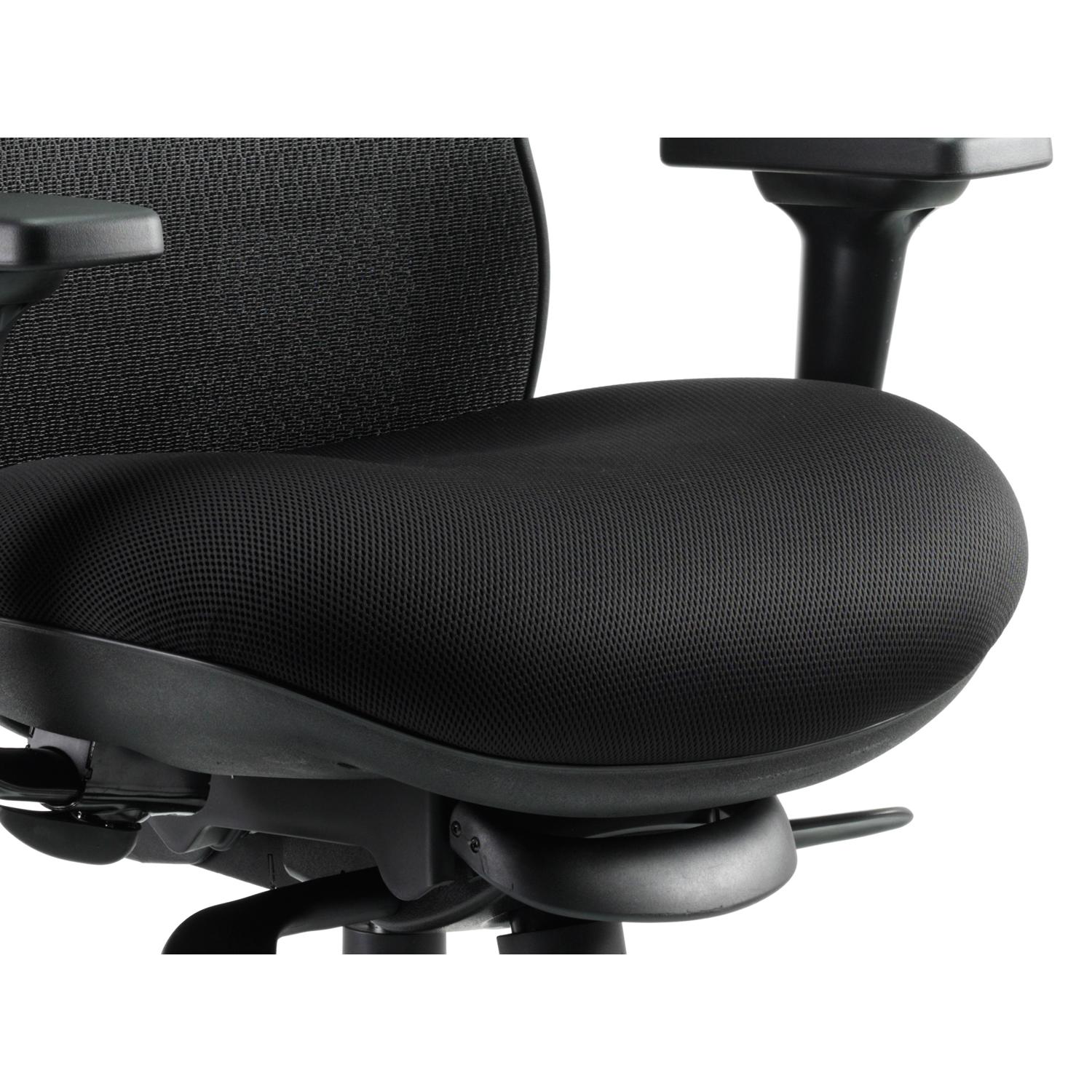 Stealth Shadow Ergo Posture Chair Black Airmesh Seat And Mesh Back With Arms And Headrest