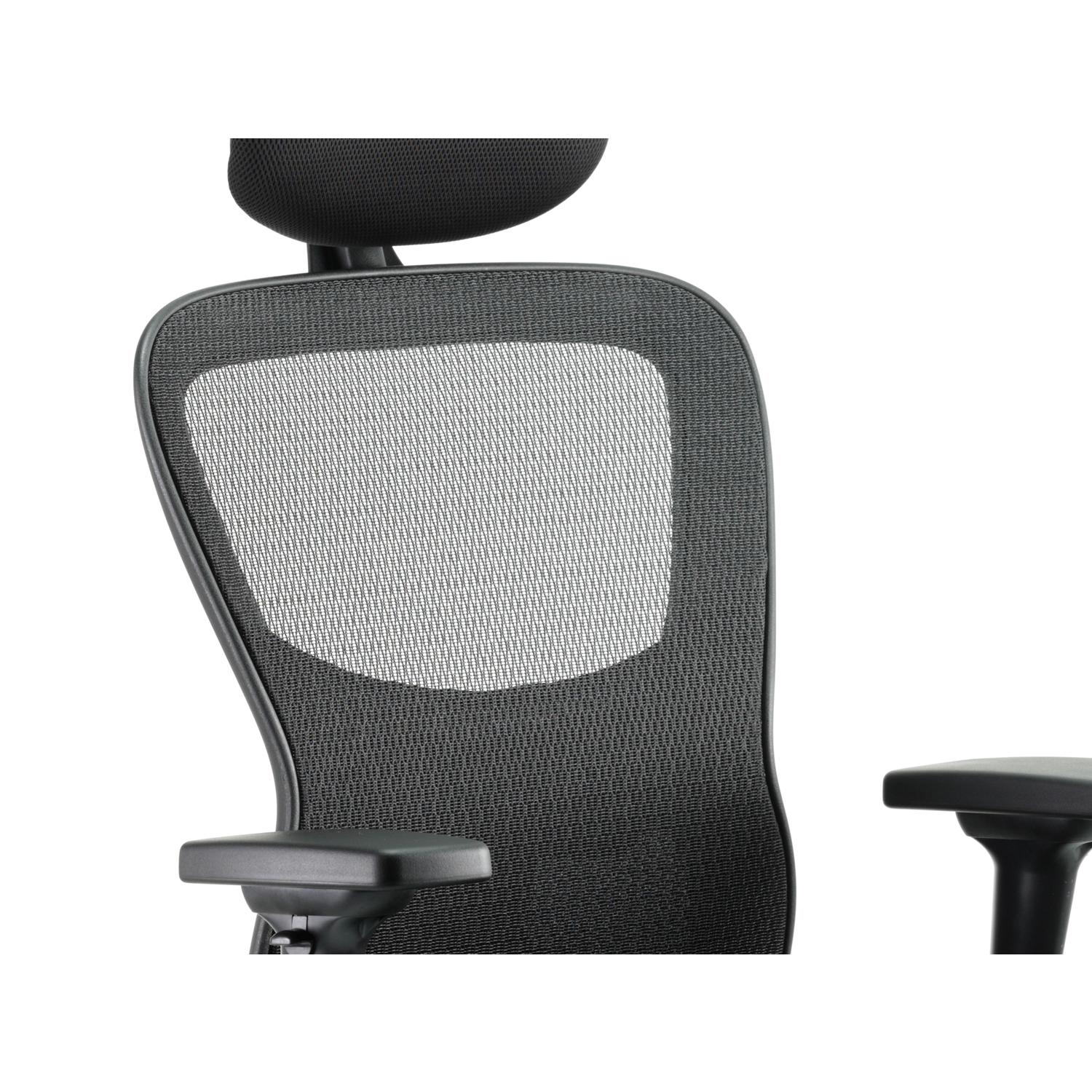 Stealth Shadow Ergo Posture Chair Black Airmesh Seat And Mesh Back With Arms And Headrest