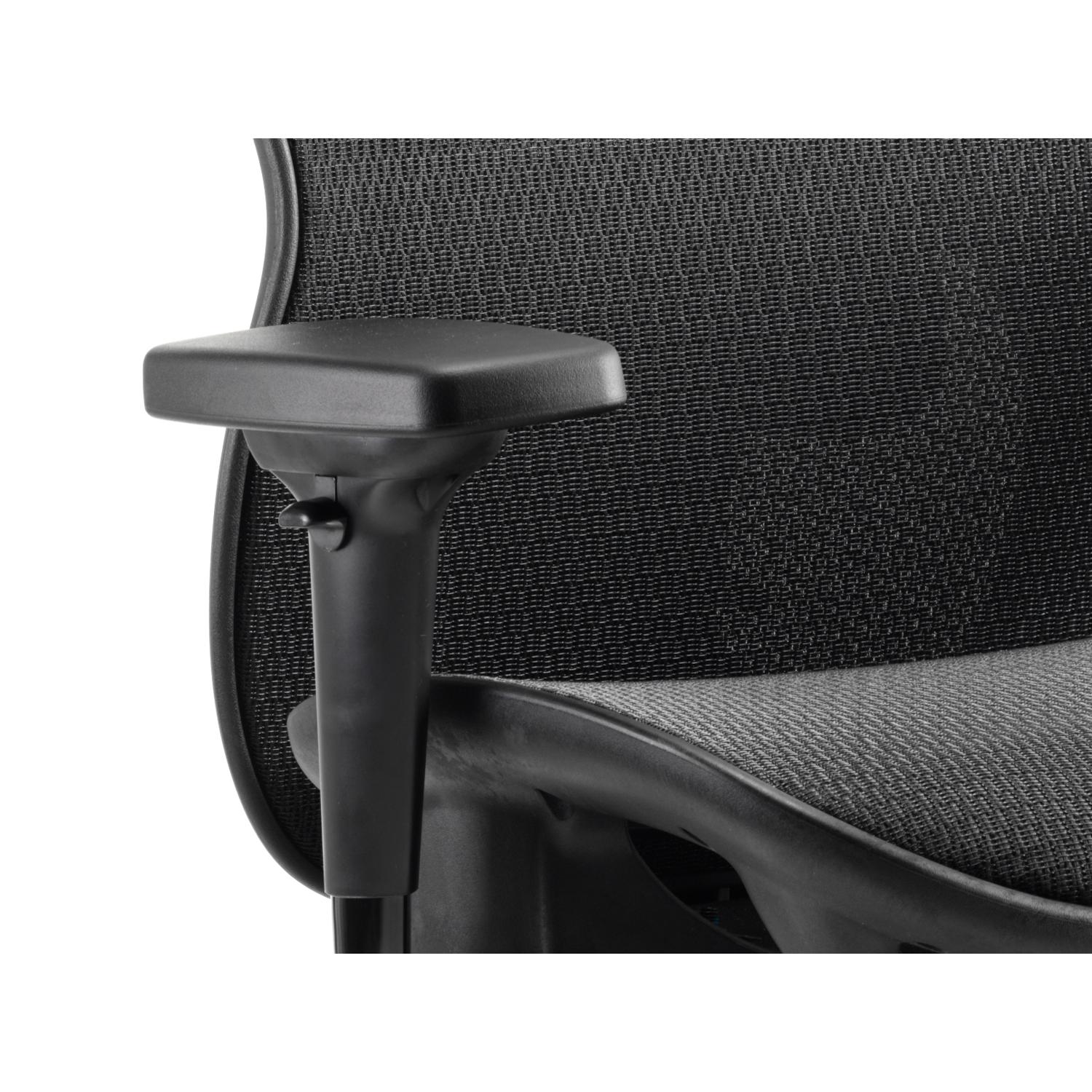 Stealth Shadow Ergo Posture Chair Black Mesh Seat And Back With Arms And Headrest