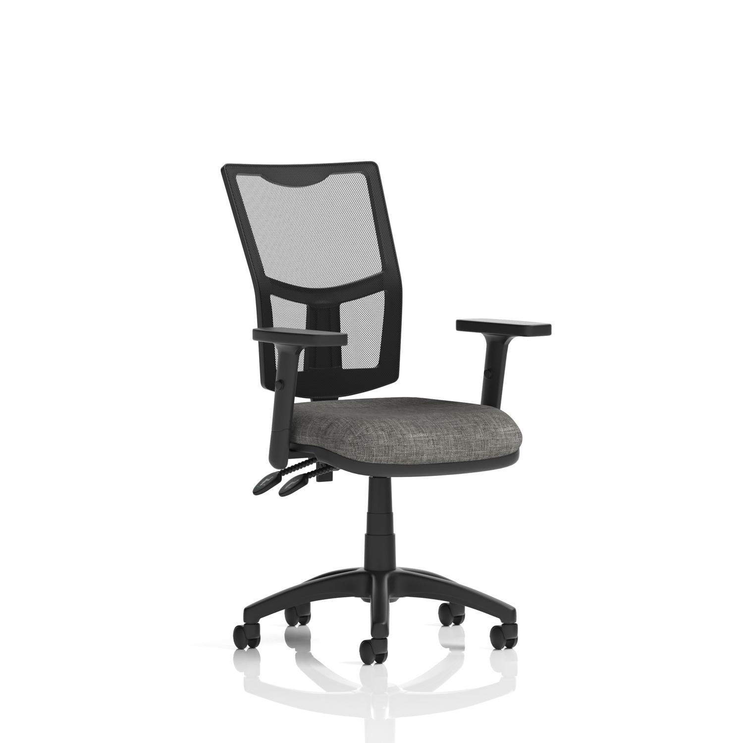 Eclipse Plus II Lever Task Operator Chair Mesh Back With Height Adjustable Arms Charcoal
