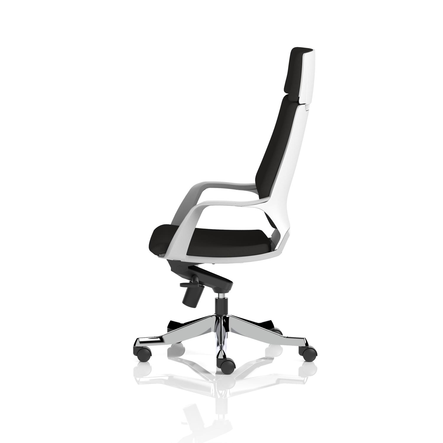 Xenon Executive White Shell High Back With Headrest Black Fabric