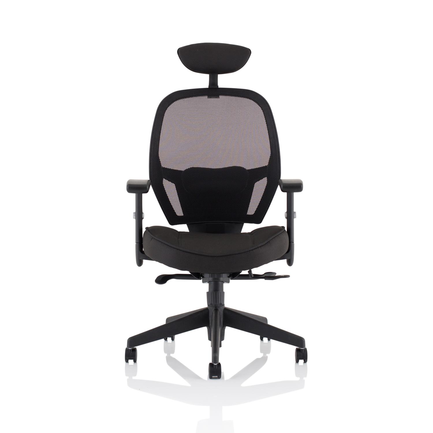 Denver Black Mesh Chair With Headrest