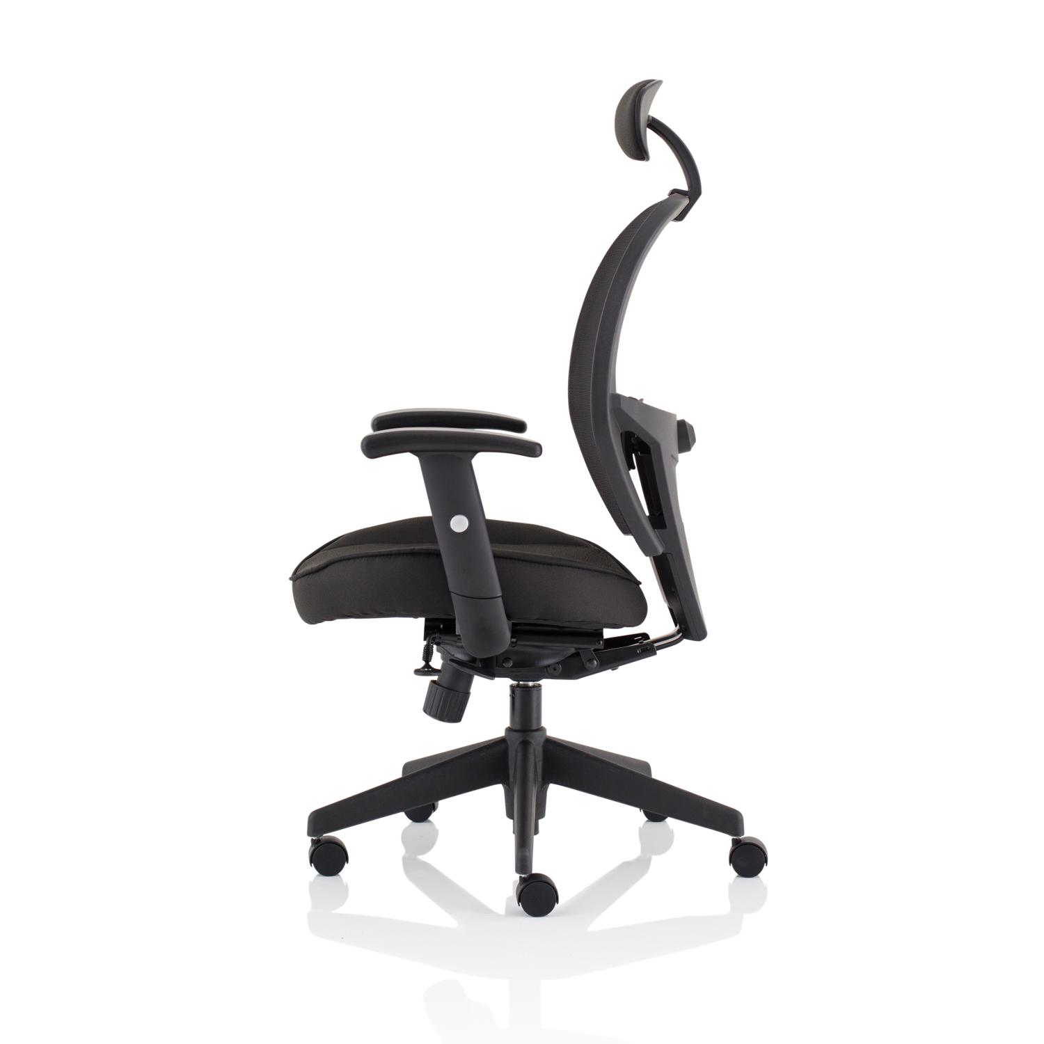 Denver Black Mesh Chair With Headrest