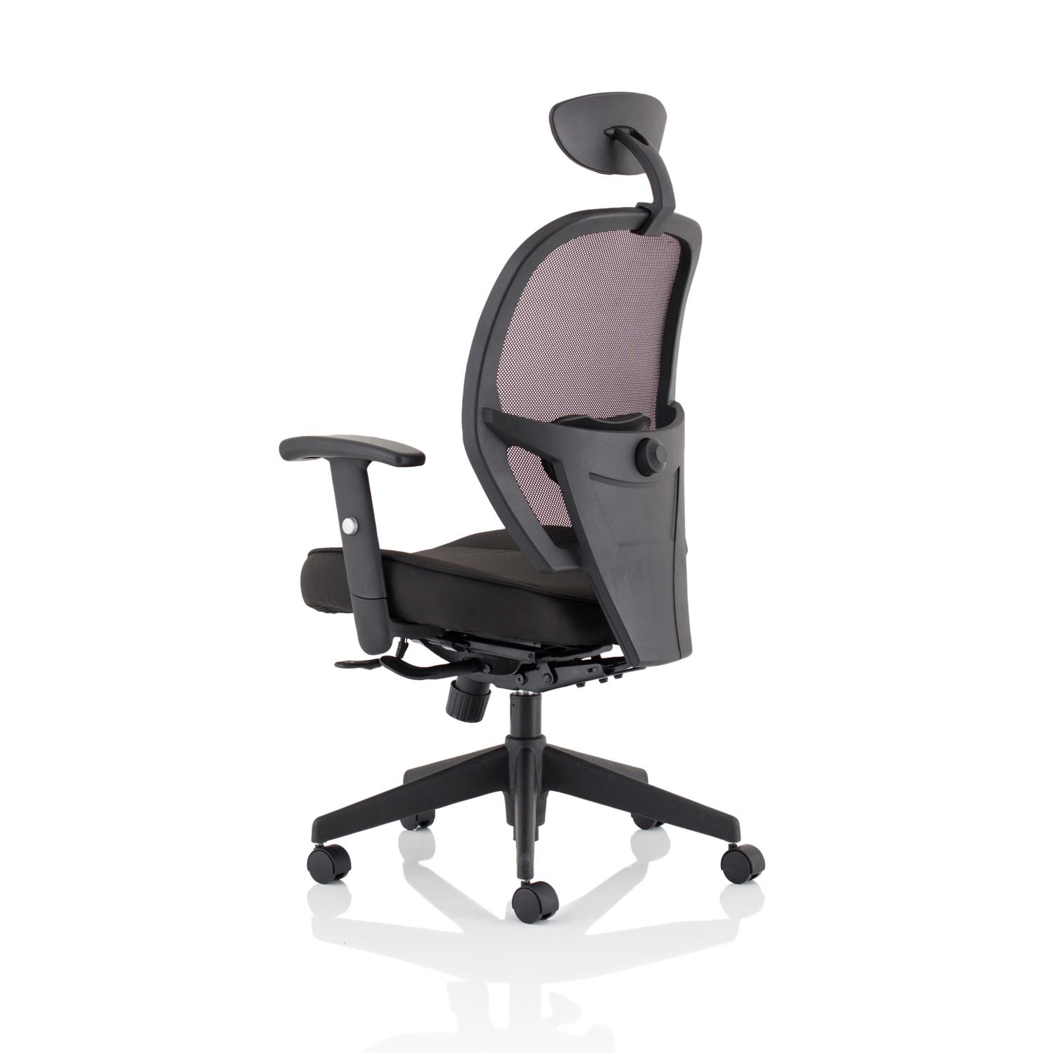 Denver Black Mesh Chair With Headrest