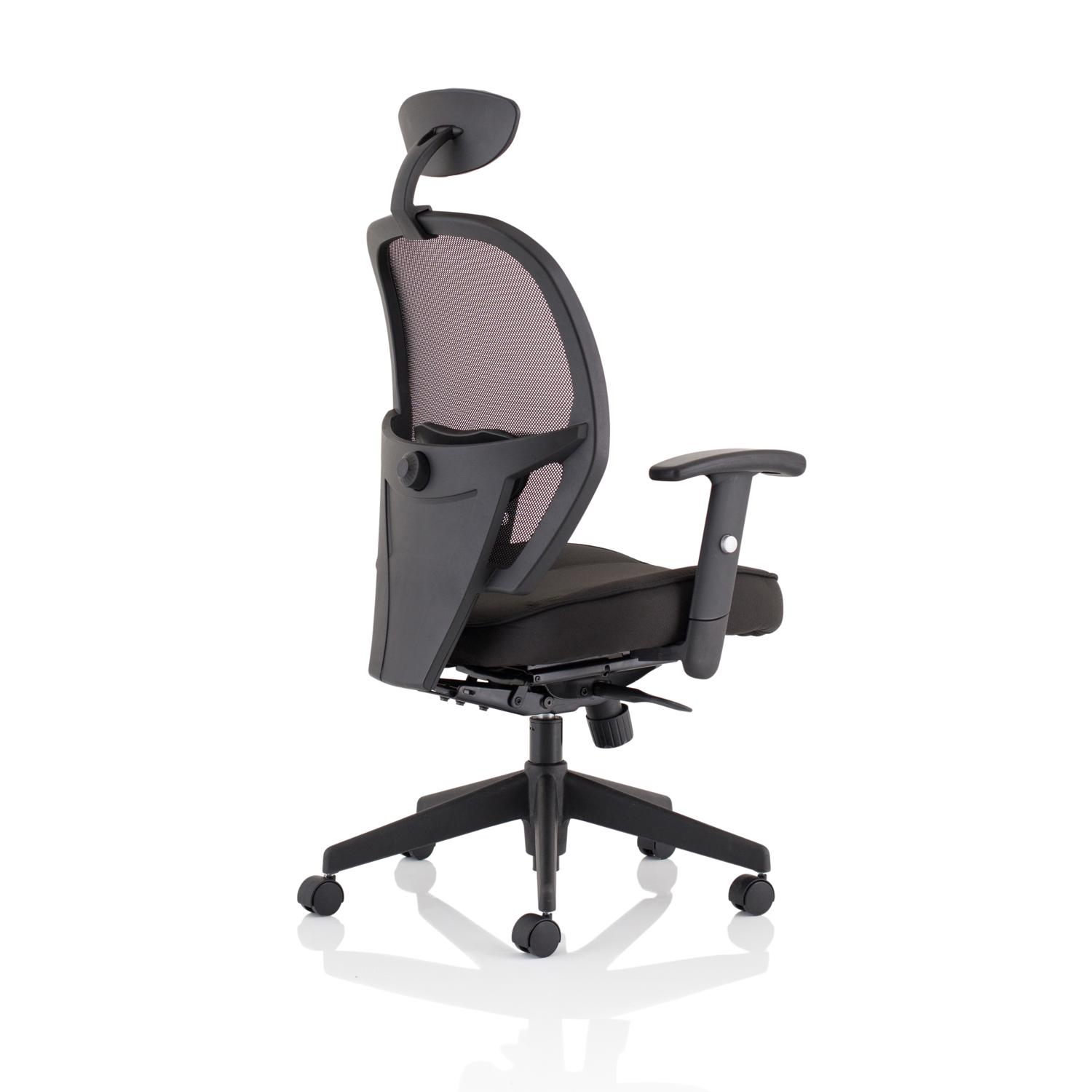 Denver Black Mesh Chair With Headrest