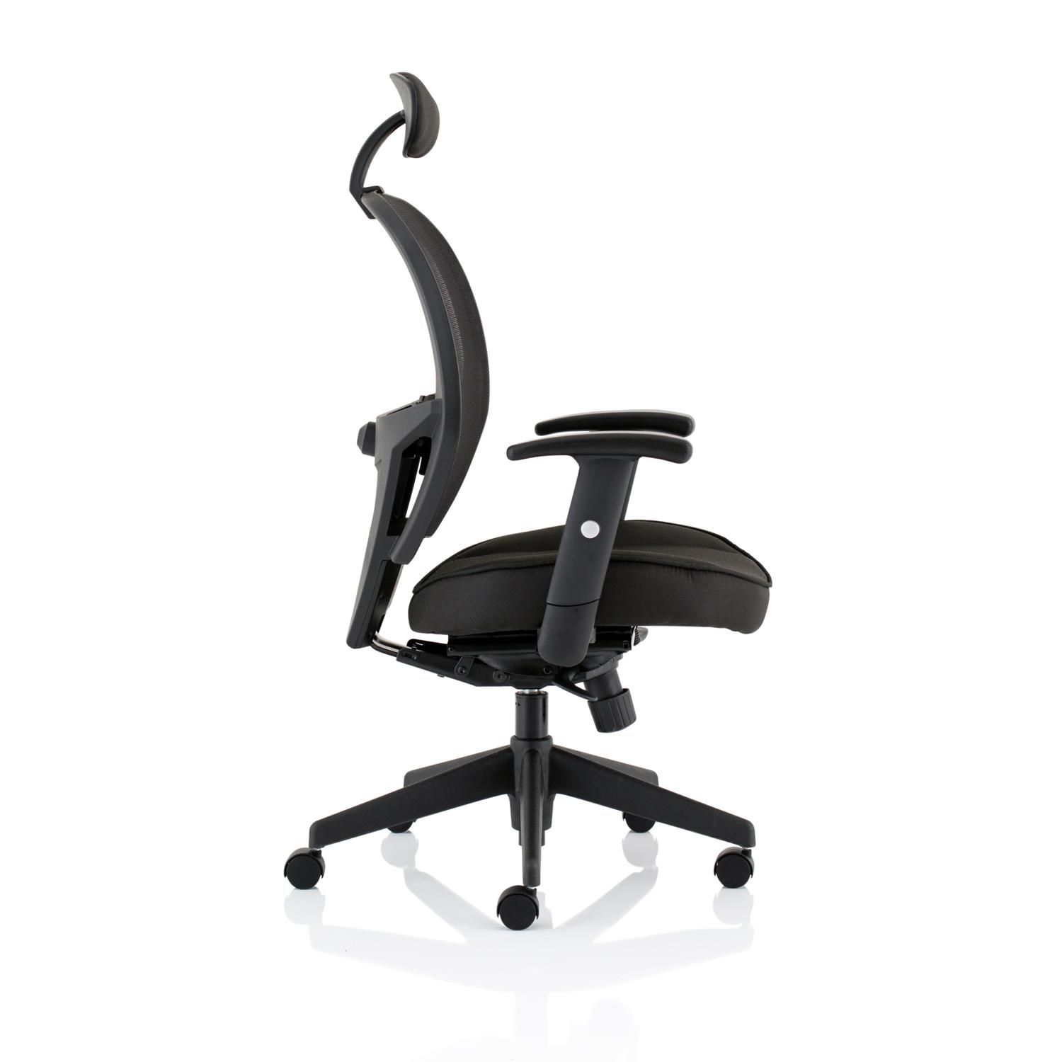 Denver Black Mesh Chair With Headrest