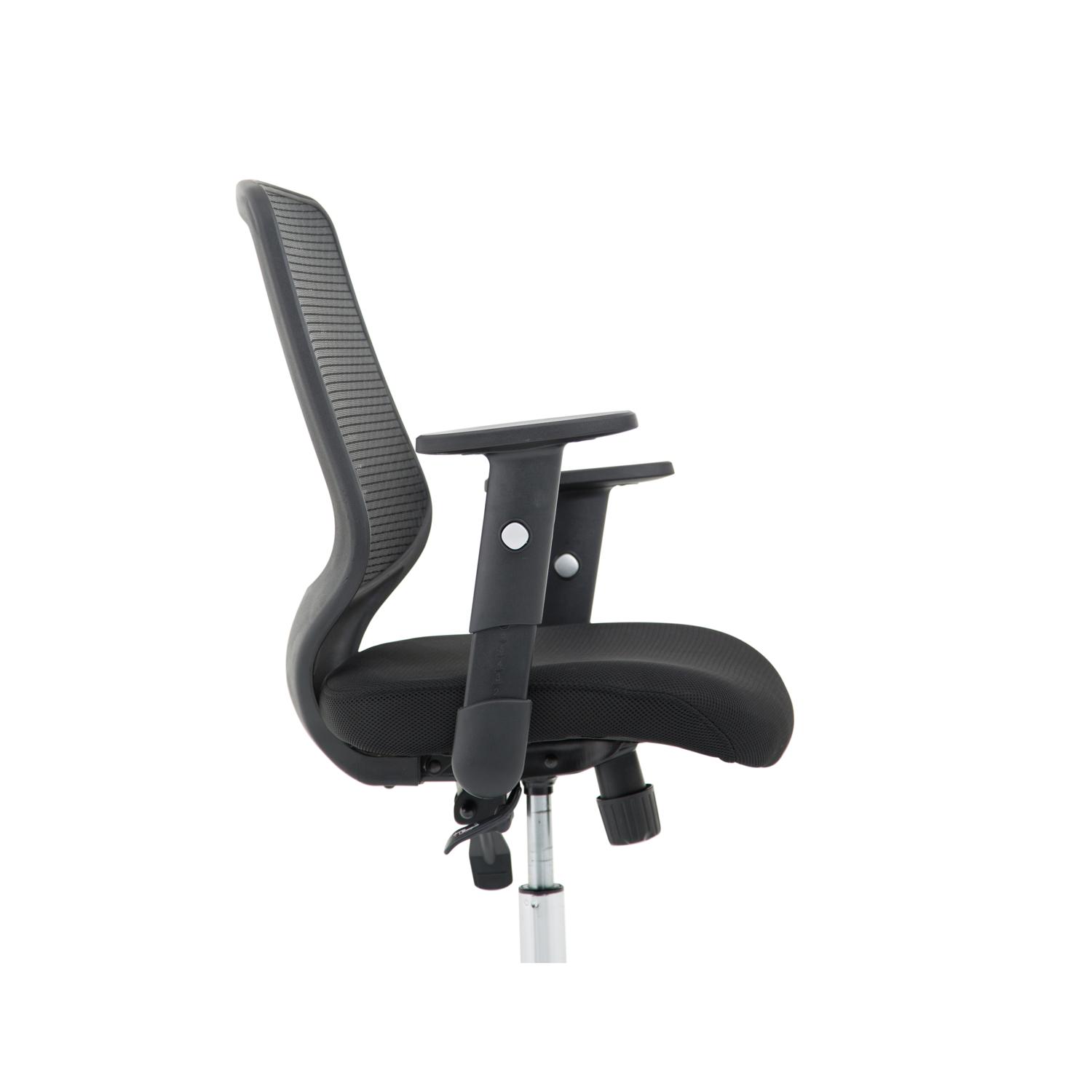 Relay Task Operator Chair Black Back With Height Adjustable Arms Black Airmesh Seat