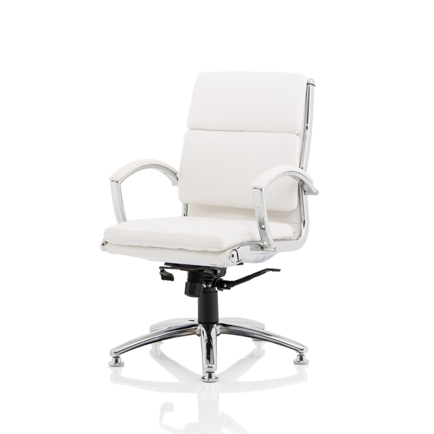 Classic Executive Chair Medium Back With Chrome Glides White