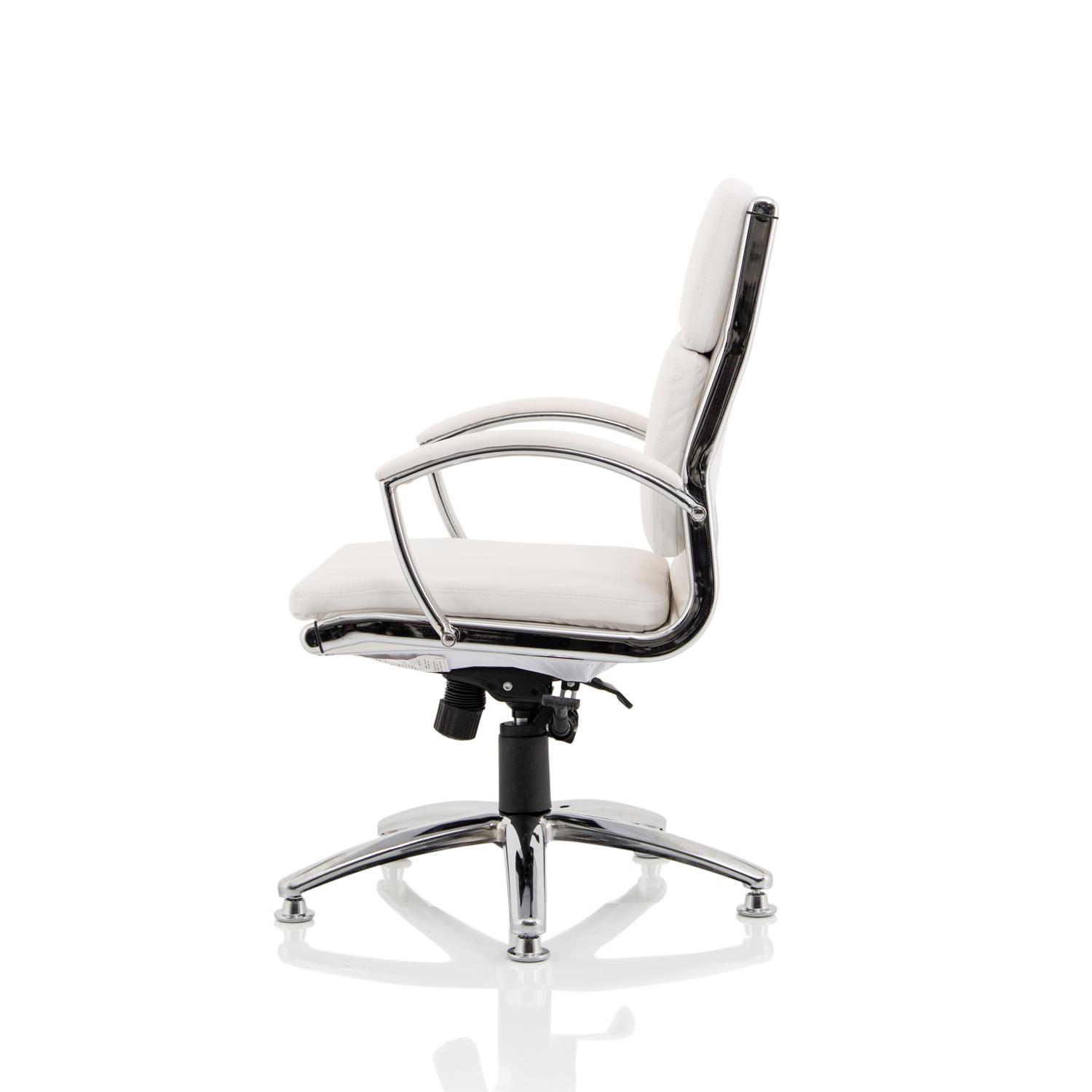 Classic Executive Chair Medium Back With Chrome Glides White