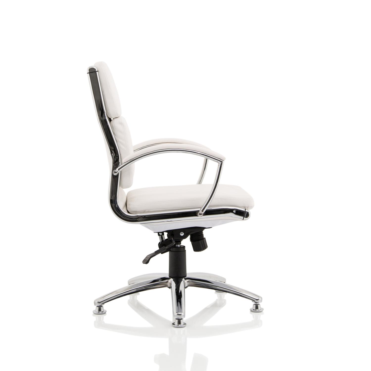 Classic Executive Chair Medium Back With Chrome Glides White