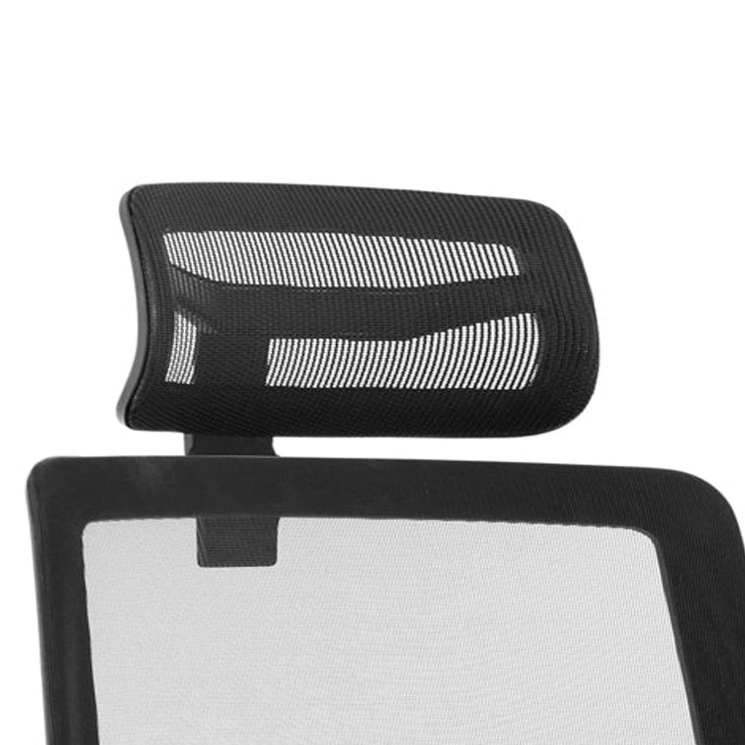 Ergo Twist Mesh Back Ergonomic Task Operator Office Chair With Height Adjustable Arms With Headrest Black Fabric Seat