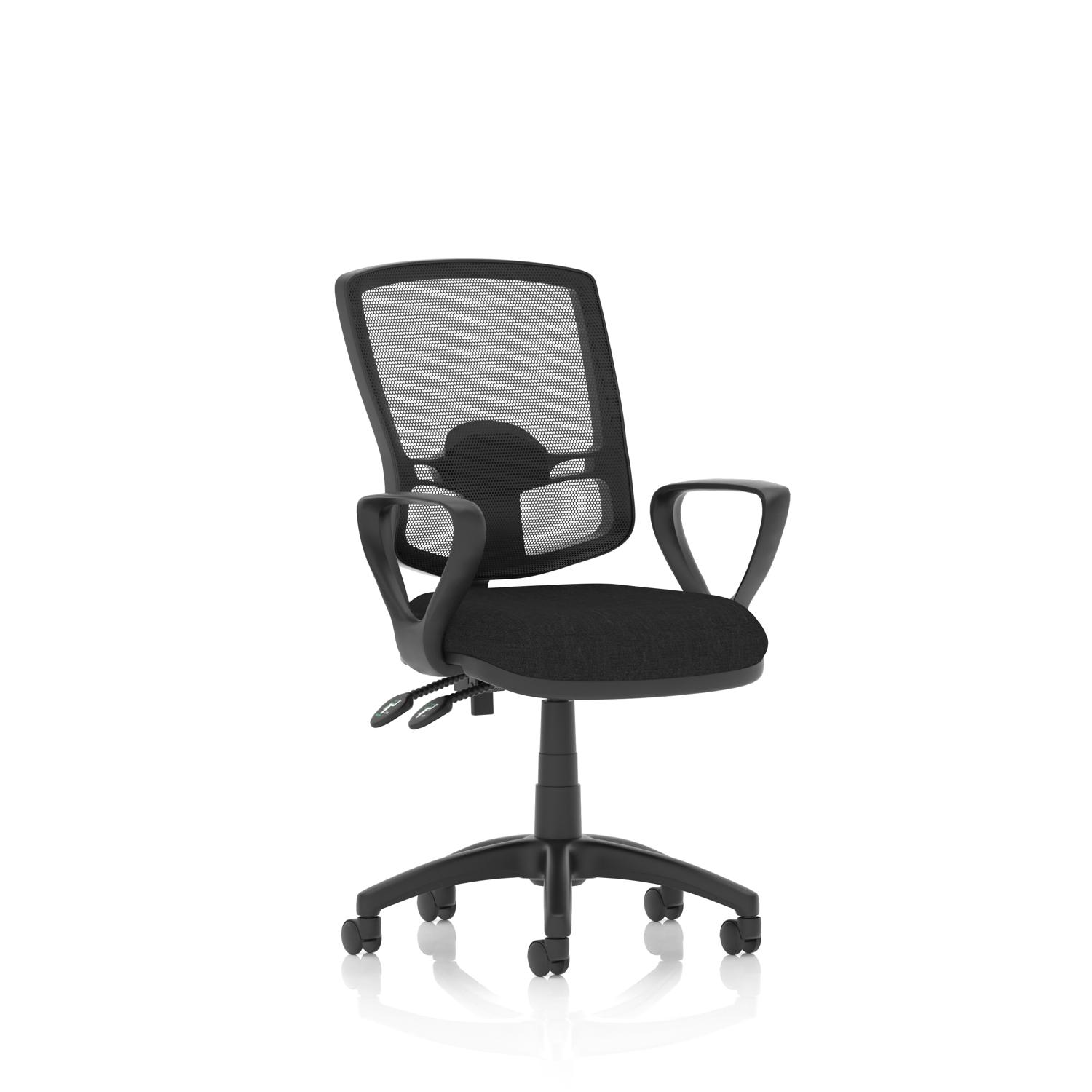 Eclipse Plus II Lever Task Operator Chair Deluxe Mesh Back With Loop Arms Black