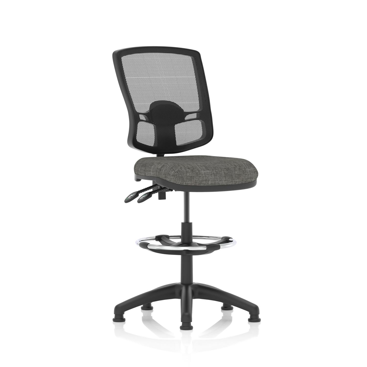 Eclipse Plus II Lever Task Operator Chair Deluxe Mesh Back With High Rise Draughtsman Kit Charcoal