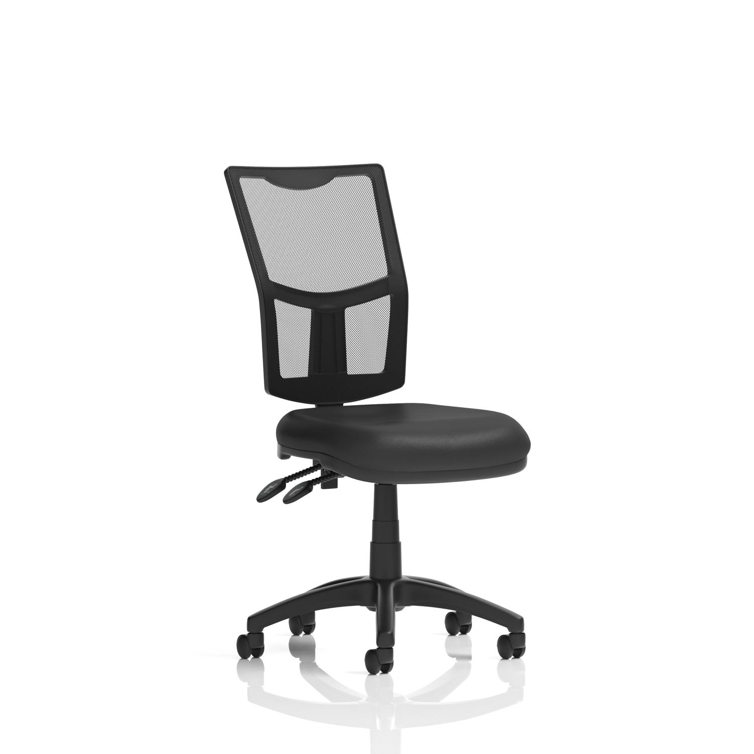 Eclipse Plus II Lever Task Operator Chair Mesh Back Black Bonded Leather