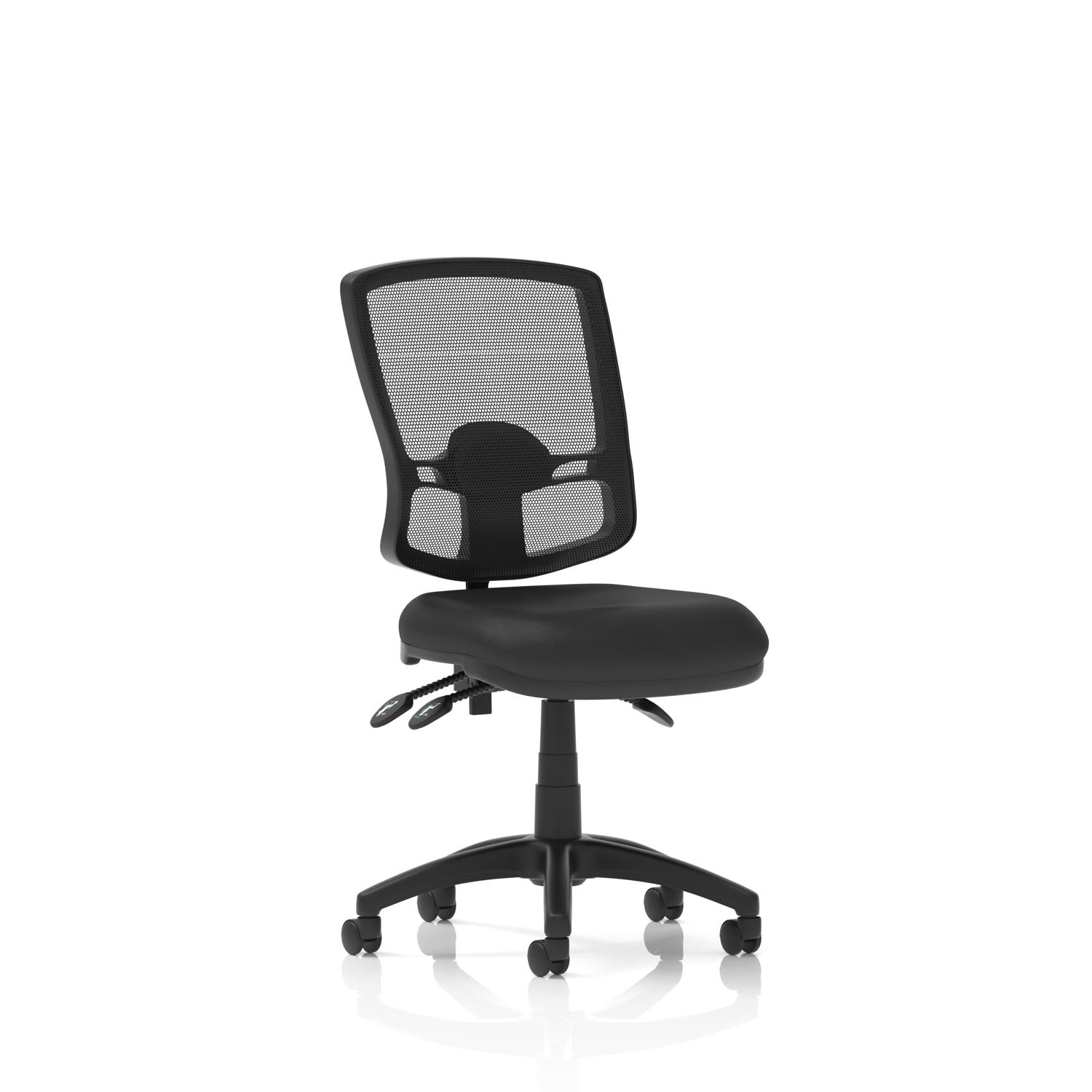 Eclipse Plus III Lever Task Operator Chair Deluxe Mesh Back Black Bonded Leather