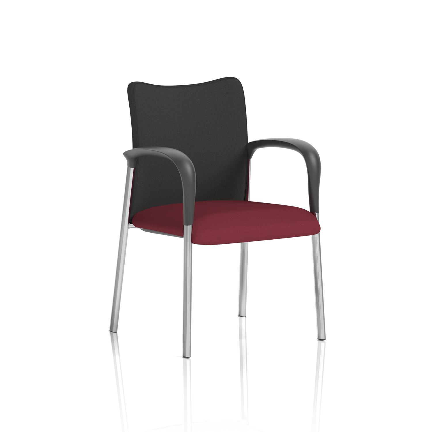 Academy Visitor With Arms Black Fabric Back Bespoke Colour Seat Ginseng Chilli