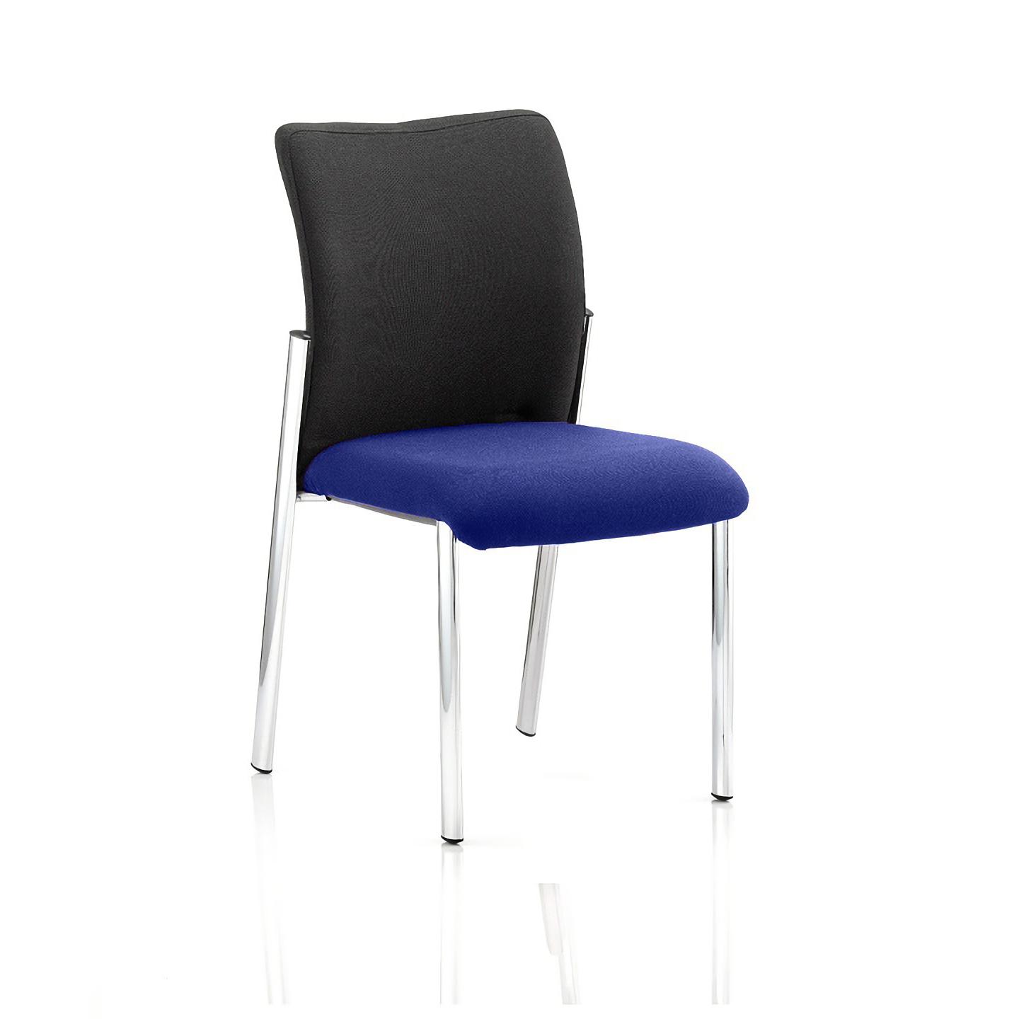 Academy Visitor Without Arms Black Fabric Back Bespoke Colour Seat Stevia Blue