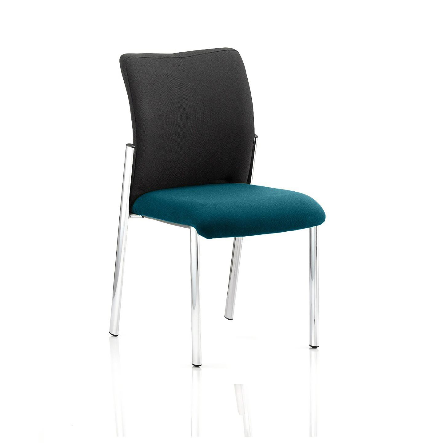 Academy Visitor Without Arms Black Fabric Back Bespoke Colour Seat Maringa Teal