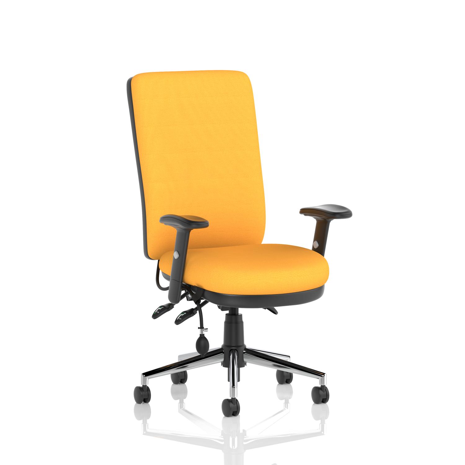 Chiro High Back With Height Adjustable Arms Bespoke Colour Back And Seat Senna Yellow