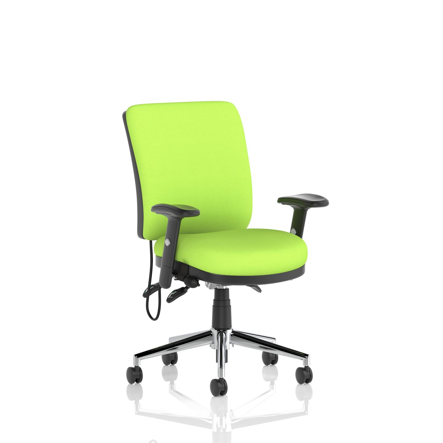 Chiro Medium Back With Height Adjustable Arms Bespoke Colour Back and Seat Myrrh Green