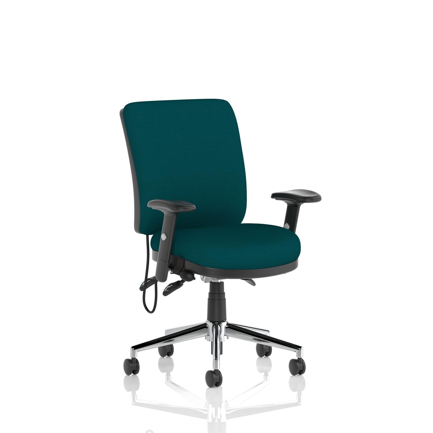 Chiro Medium Back With Height Adjustable Arms Bespoke Colour Back and Seat Maringa Teal