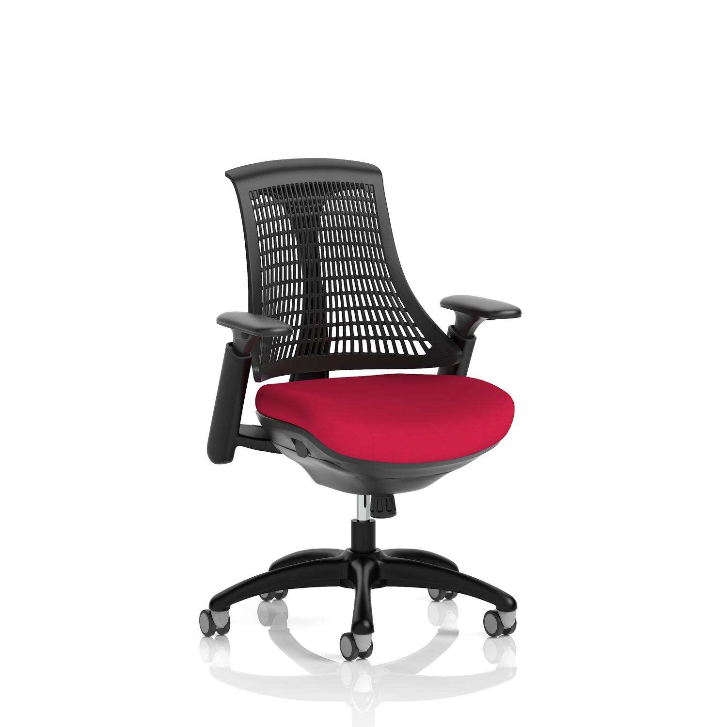 Flex Task Operator Chair Black Frame Black Back Bespoke Colour Seat Bergamot Cherry