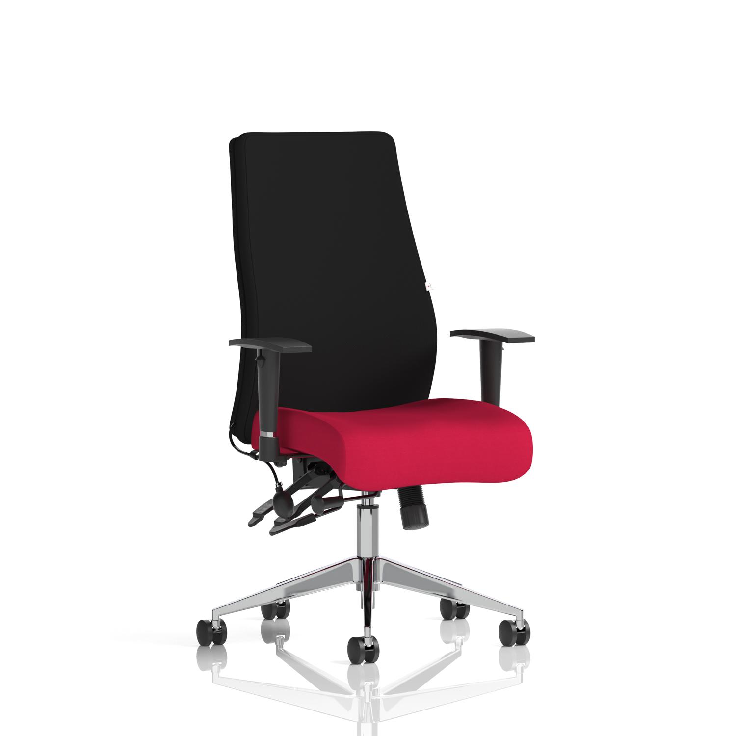 Onyx Ergo Posture Chair With Height Adjustable Arms Without Headrest Bespoke Colour Seat Bergamot Cherry