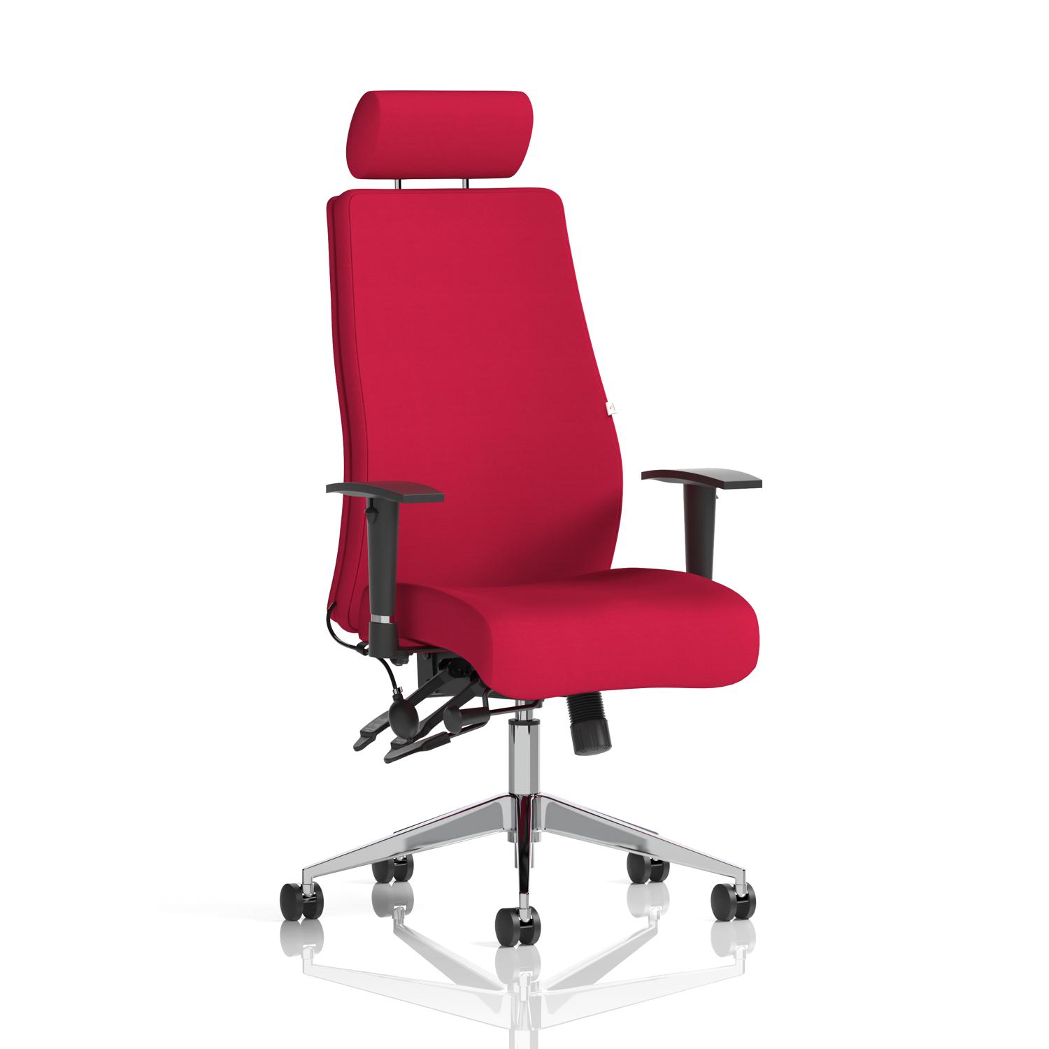 Onyx Ergo Posture Chair With Height Adjustable Arms With Headrest Bespoke Colour Back And Seat Bergamot Cherry Onyx Ergo Posture Chair With Height Adjustable Arms With Headrest Bespoke Colour Back And Seat Bergamot Cherry