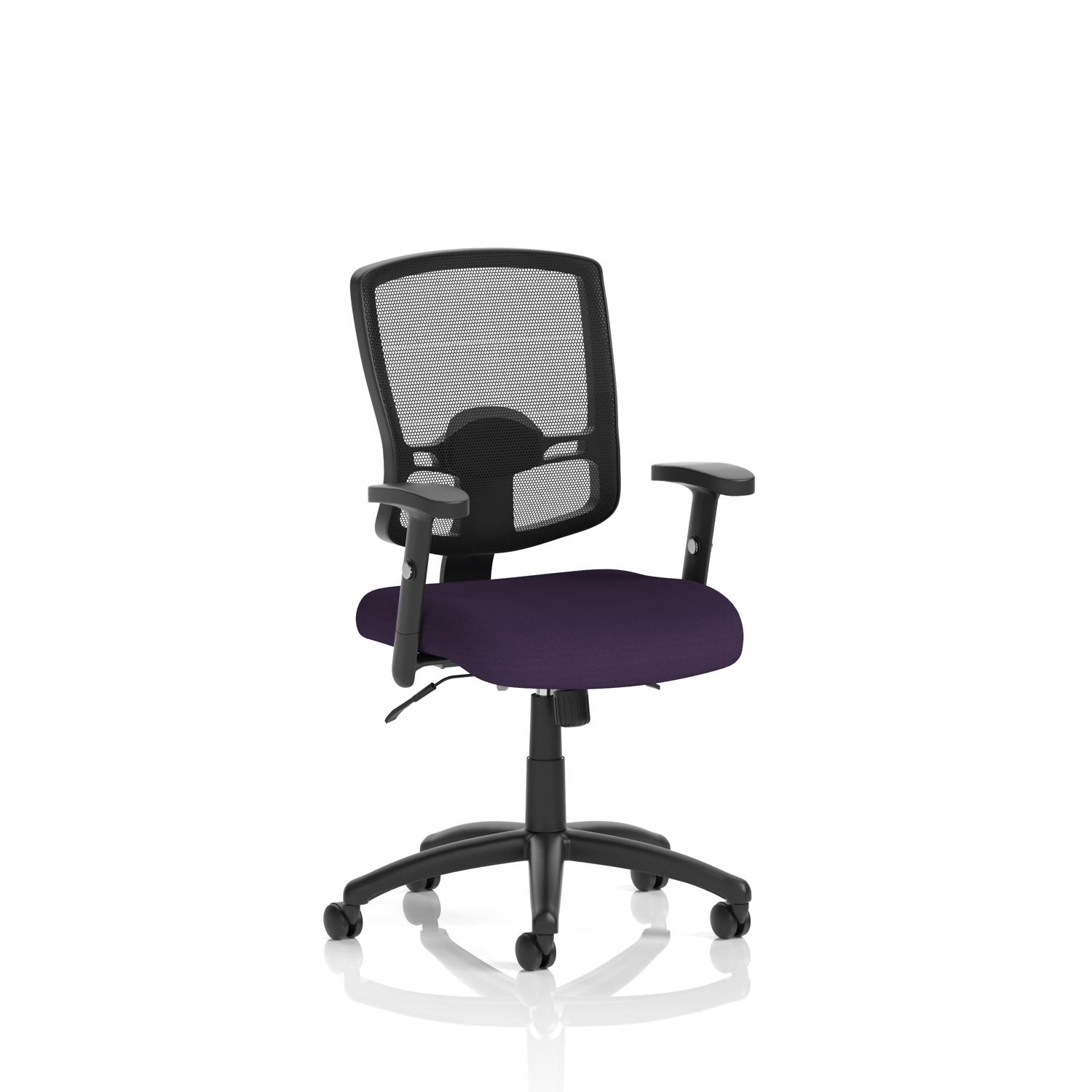 Portland II Mesh Back With Height Adjustable Arms Bespoke Colour Seat Tansy Purple