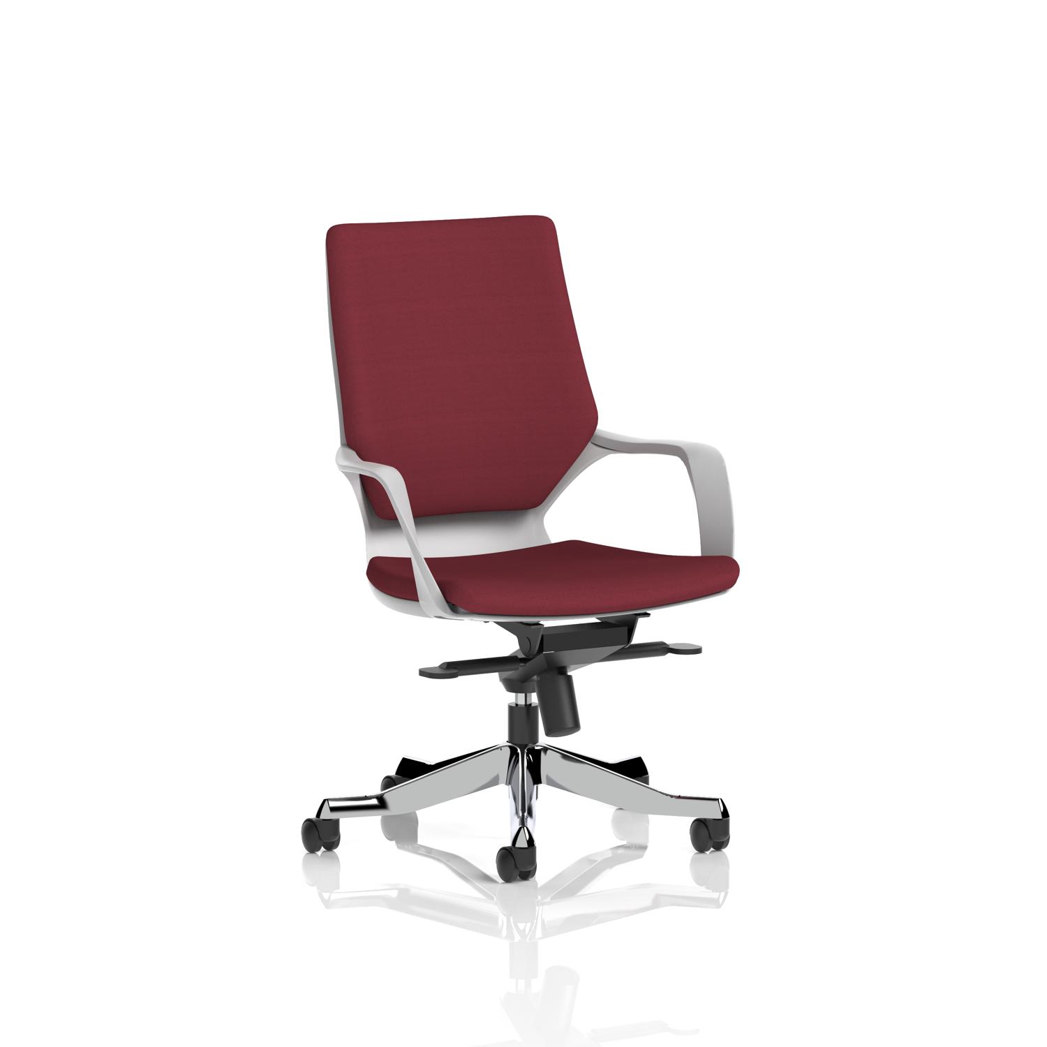 Xenon Executive White Shell Medium Back Bespoke Colour Back And Seat Ginseng Chilli