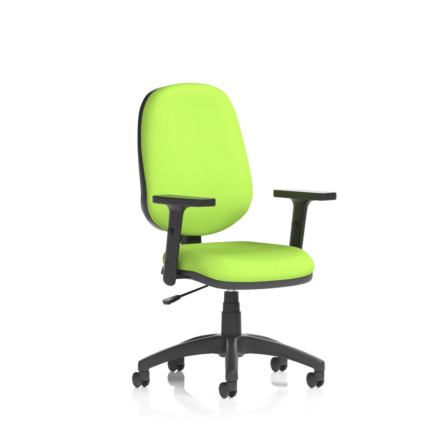 Eclipse Plus I Lever Task Operator Chair With Height Adjustable Arms Bespoke Colour Back And Seat Myrrh Green
