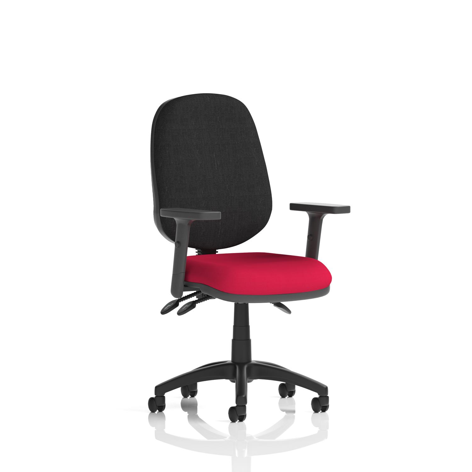 Eclipse Plus III Lever Task Operator Chair With Height Adjustable Arms Bespoke Colour Seat Bergamot Cherry
