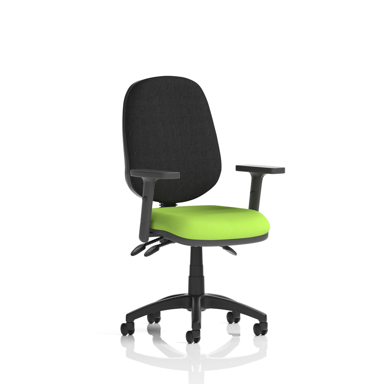 Eclipse Plus III Lever Task Operator Chair With Height Adjustable Arms Bespoke Colour Seat Myrrh Green