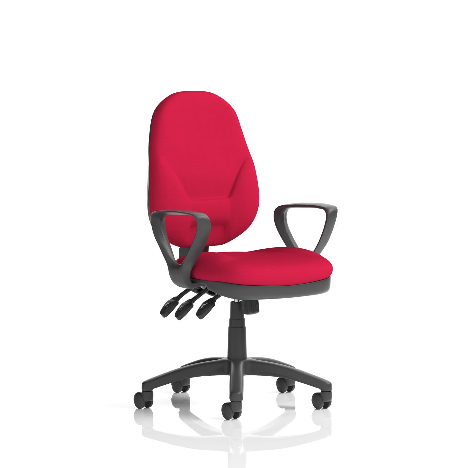 Eclipse Plus XL Lever Task Operator Chair With Loop Arms Bespoke Colour Back And Seat Bergamot Cherry