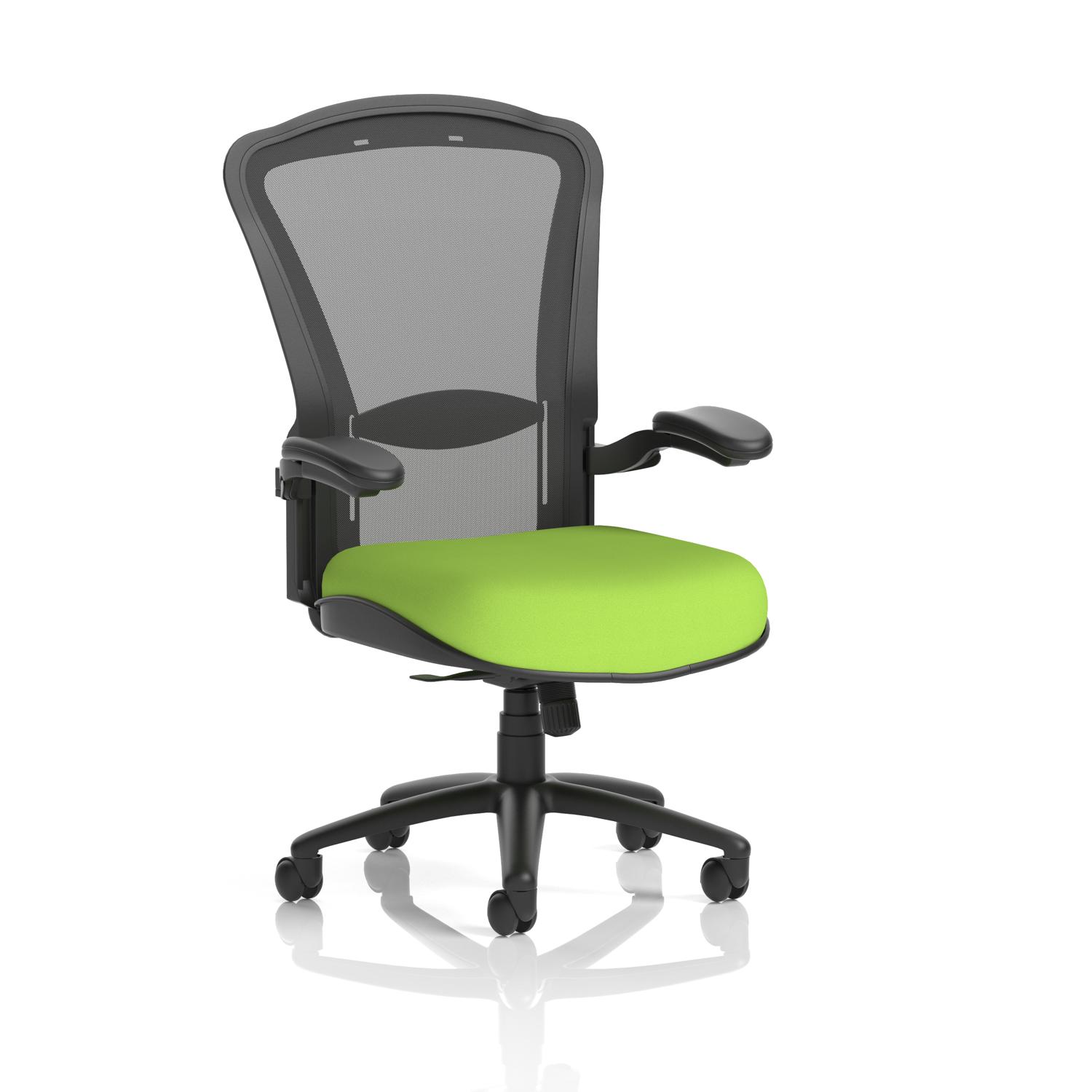 Houston High Mesh Back Heavy Duty Task Operator Office Chair with Arms (Bespoke Myrrh Green)