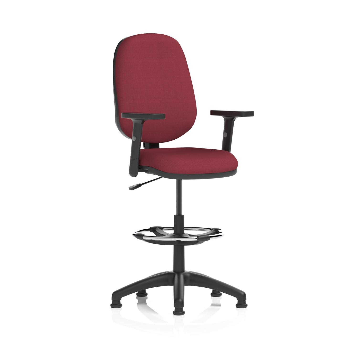 Eclipse Plus I Lever Task Operator Chair With High Rise Draughtsman Kit With Height Adjustable Arms Bespoke Colour Back And Seat Ginseng Chilli