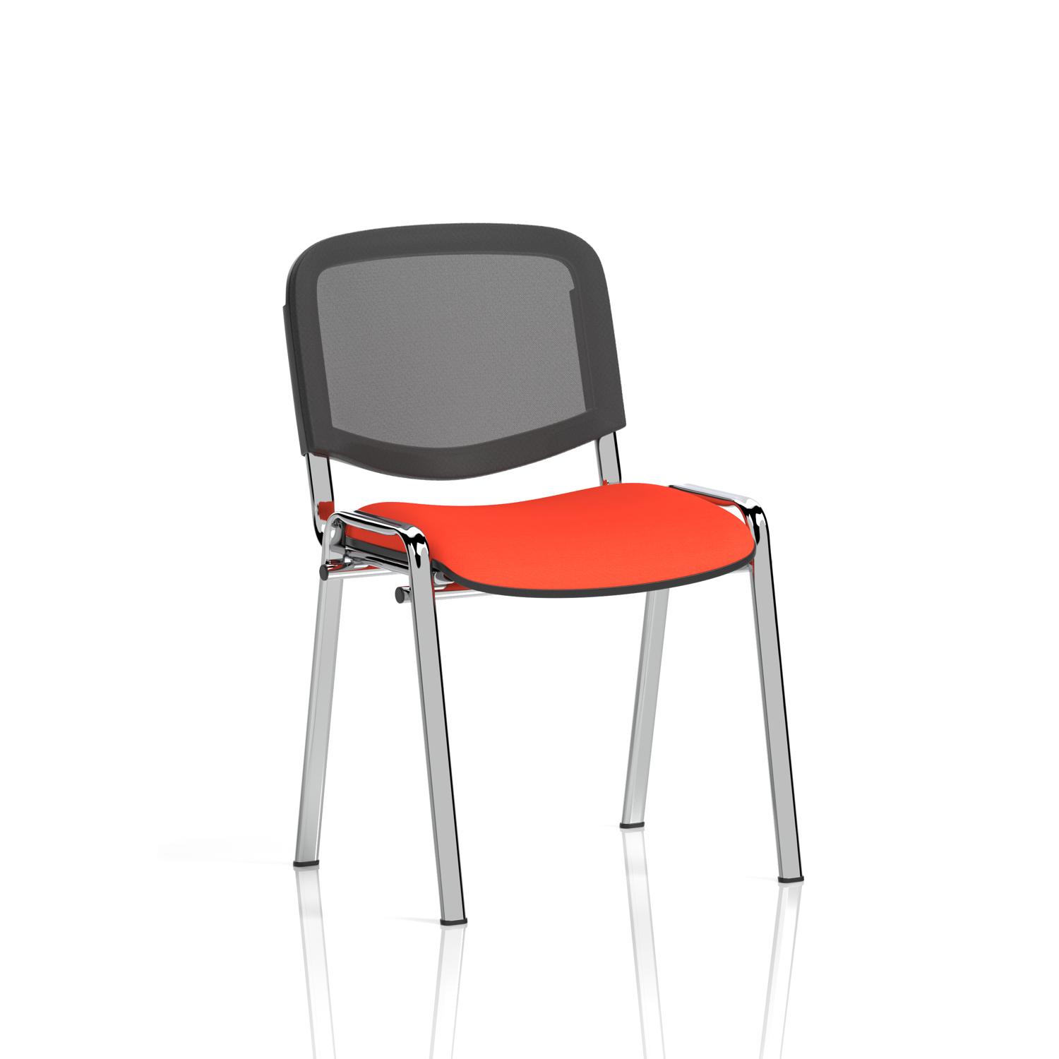 ISO Chrome Frame Mesh Back Bespoke Colour Tabasco Orange (MOQ of 4 - Priced Individually)