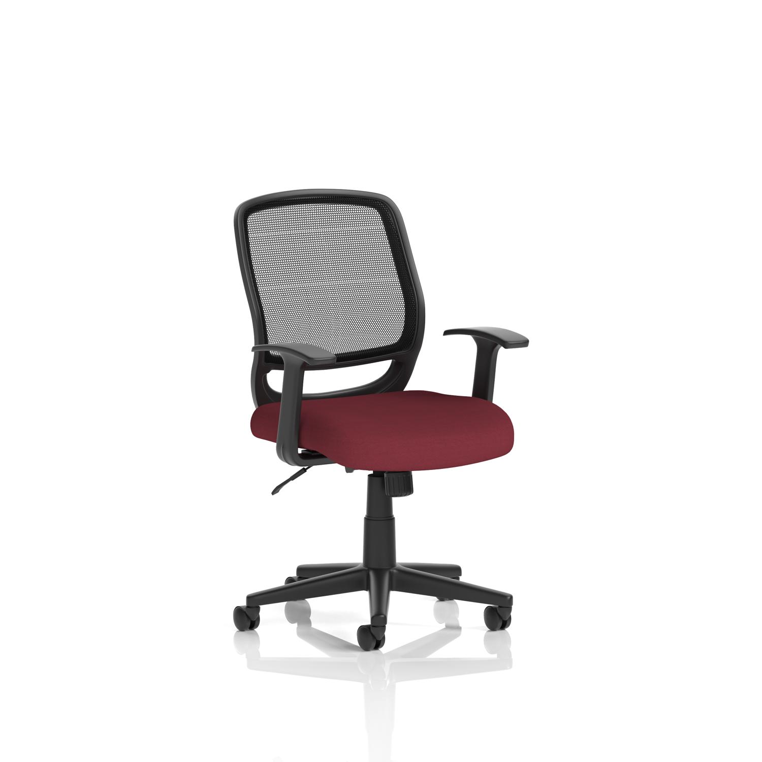 Mave Task Operator Chair Black Mesh With Arms Bespoke Colour Seat Ginseng Chilli