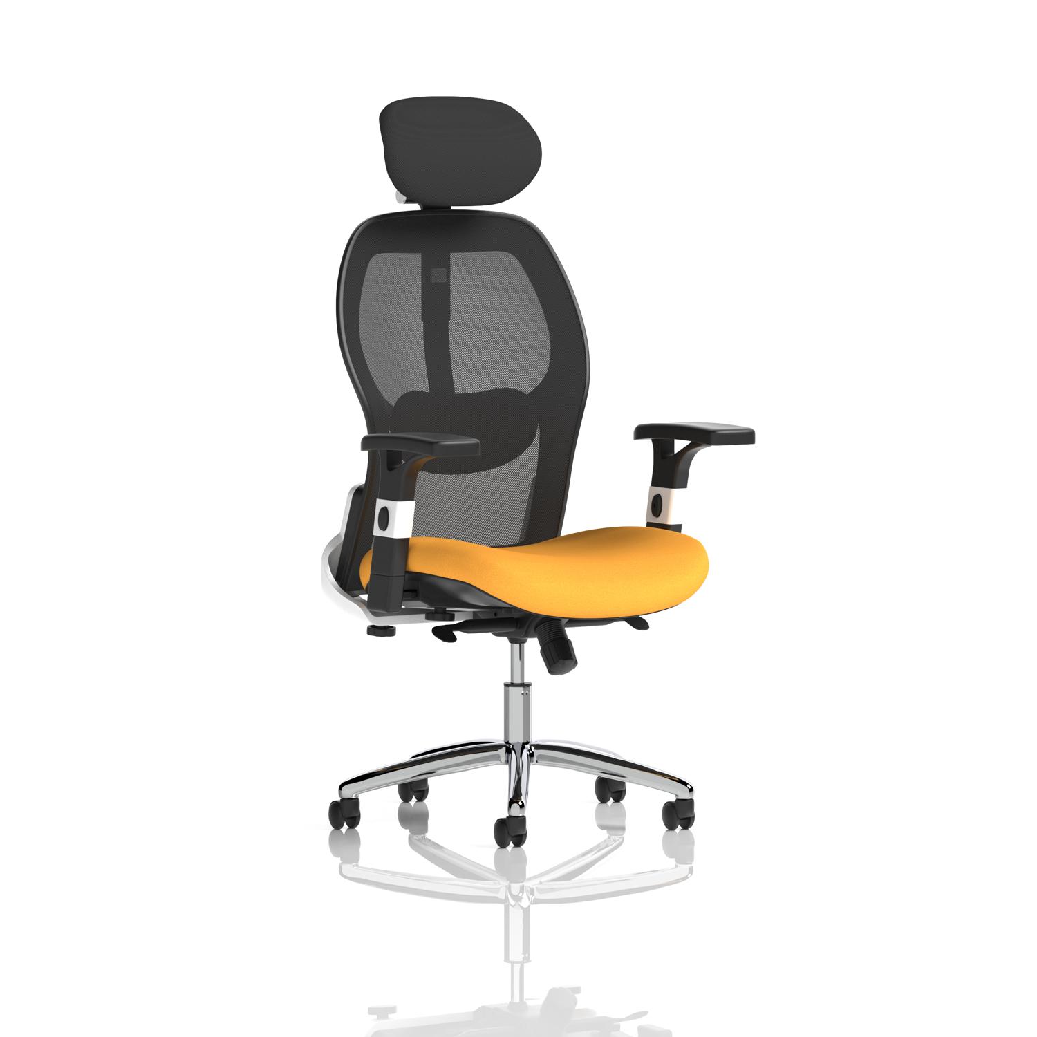 Sanderson II High Mesh Back Executive Office Chair (Bespoke Senna Yellow)