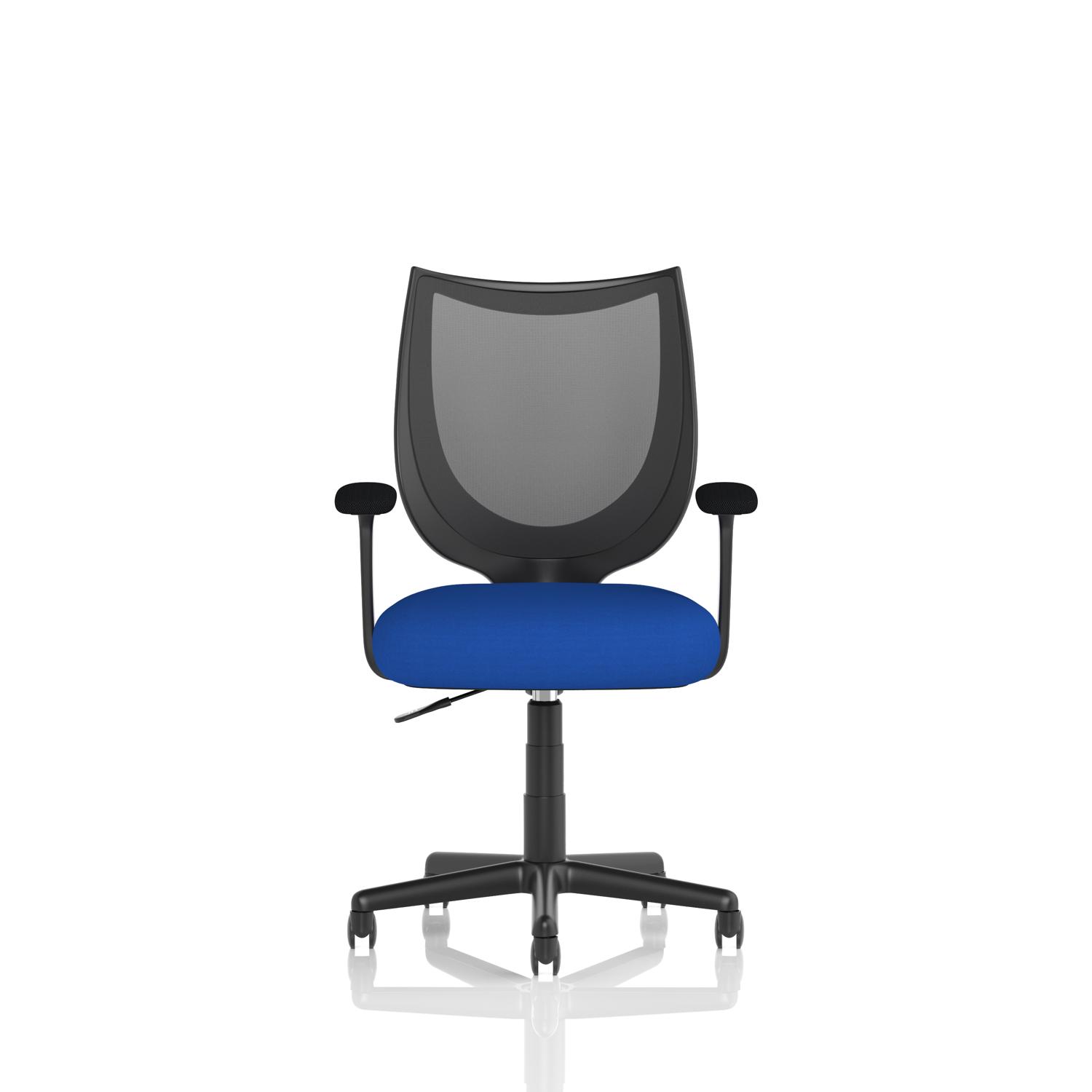 Camden Black Mesh Chair Bespoke Colour Seat Stevia Blue