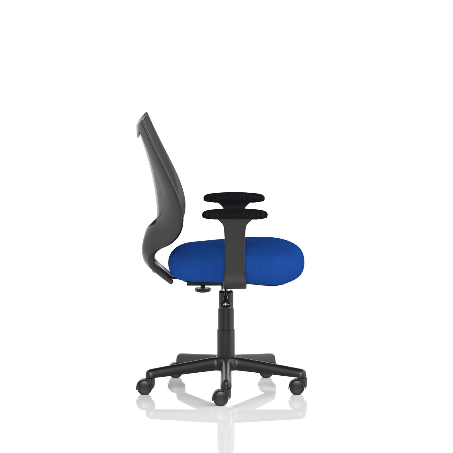 Camden Black Mesh Chair Bespoke Colour Seat Stevia Blue