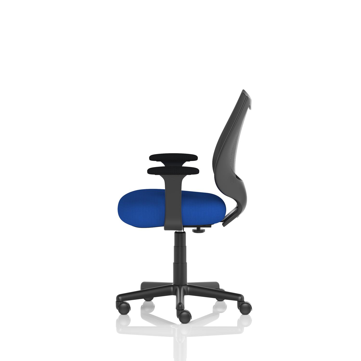 Camden Black Mesh Chair Bespoke Colour Seat Stevia Blue
