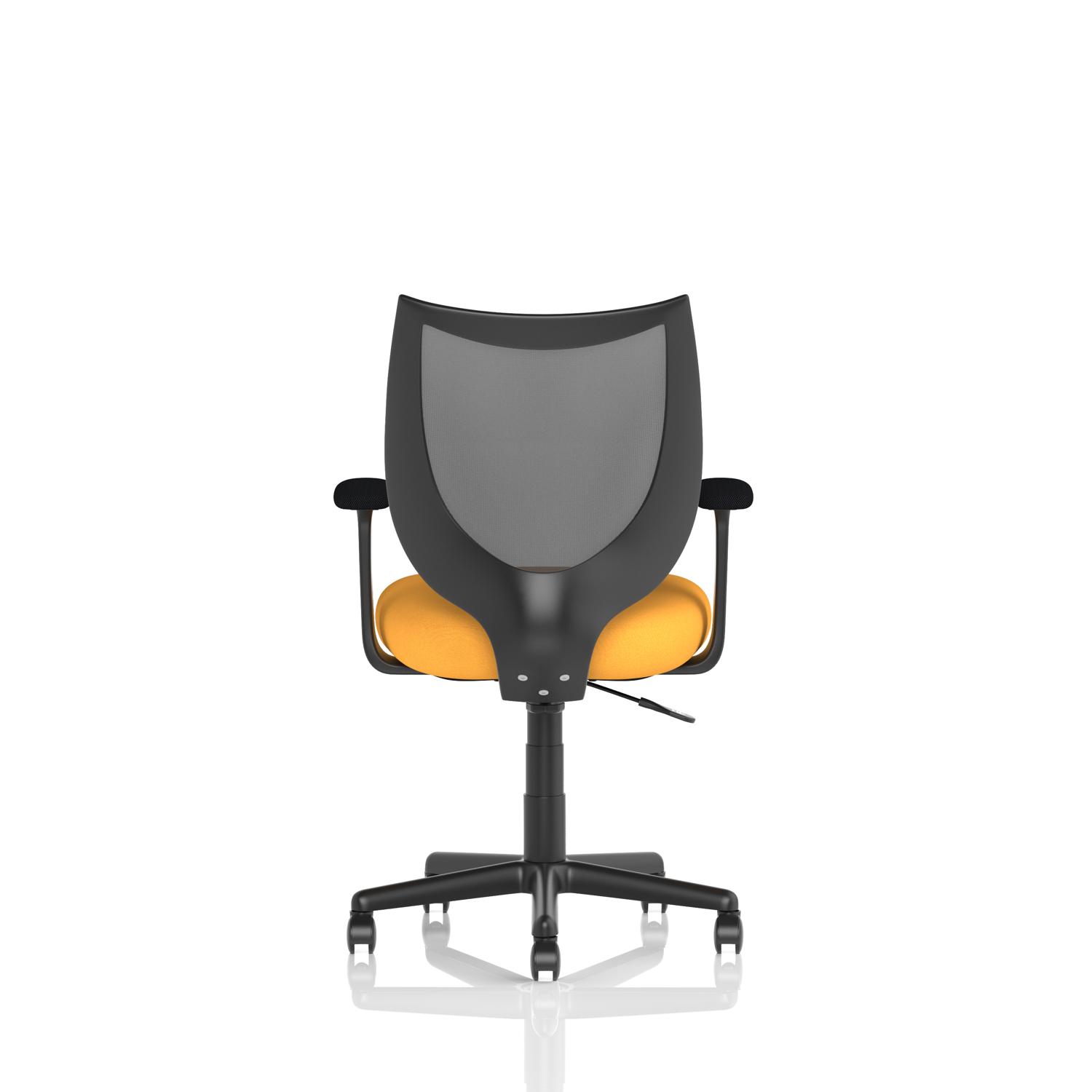 Camden Black Mesh Chair Bespoke Colour Seat Senna Yellow
