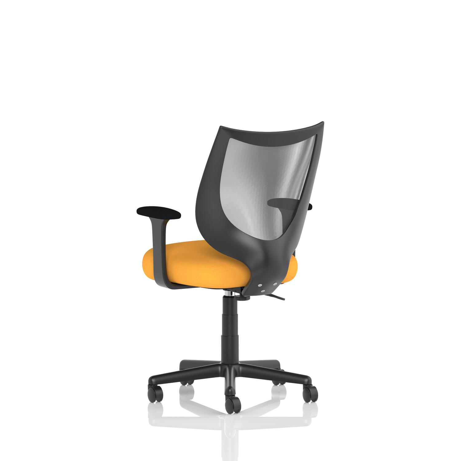 Camden Black Mesh Chair Bespoke Colour Seat Senna Yellow