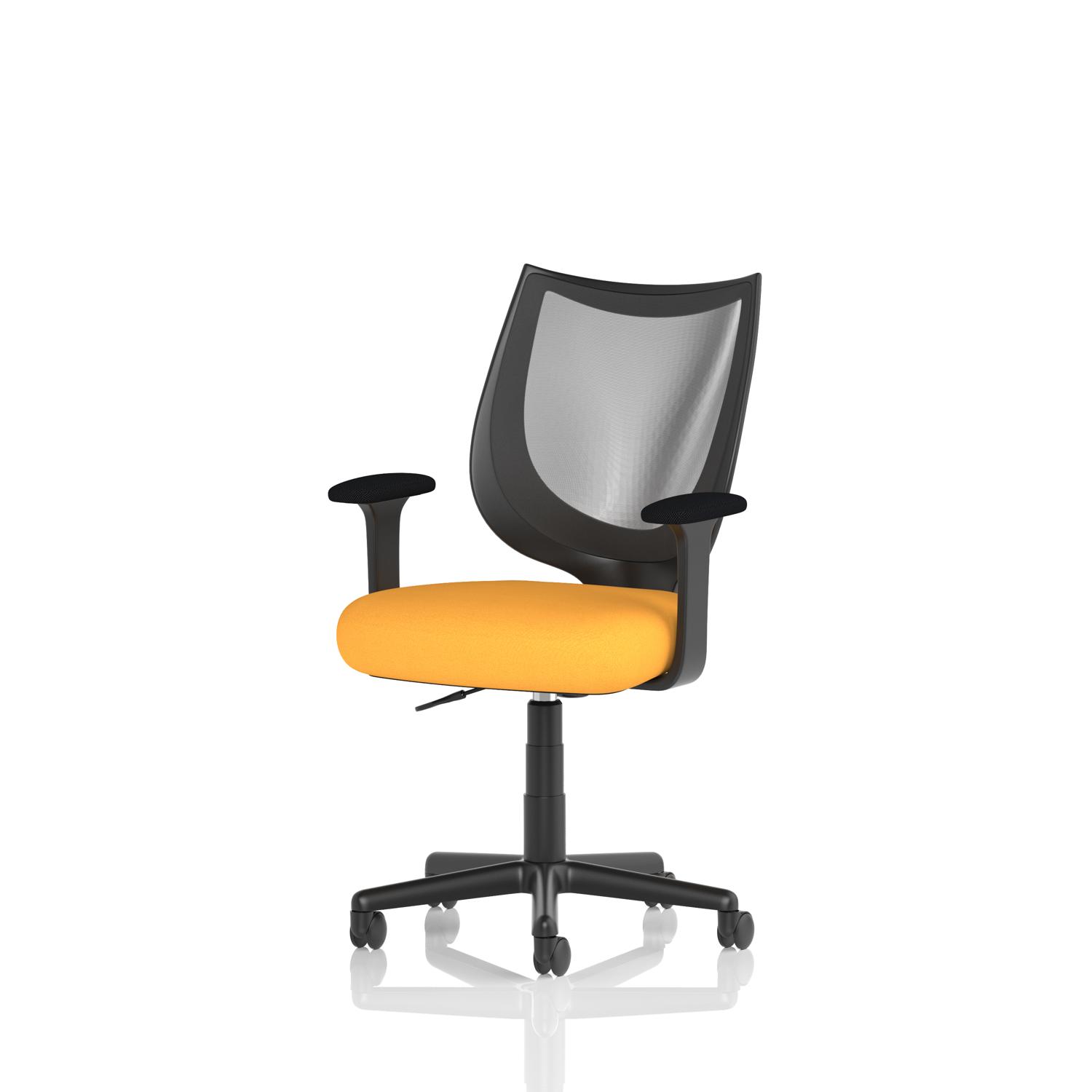 Camden Black Mesh Chair Bespoke Colour Seat Senna Yellow