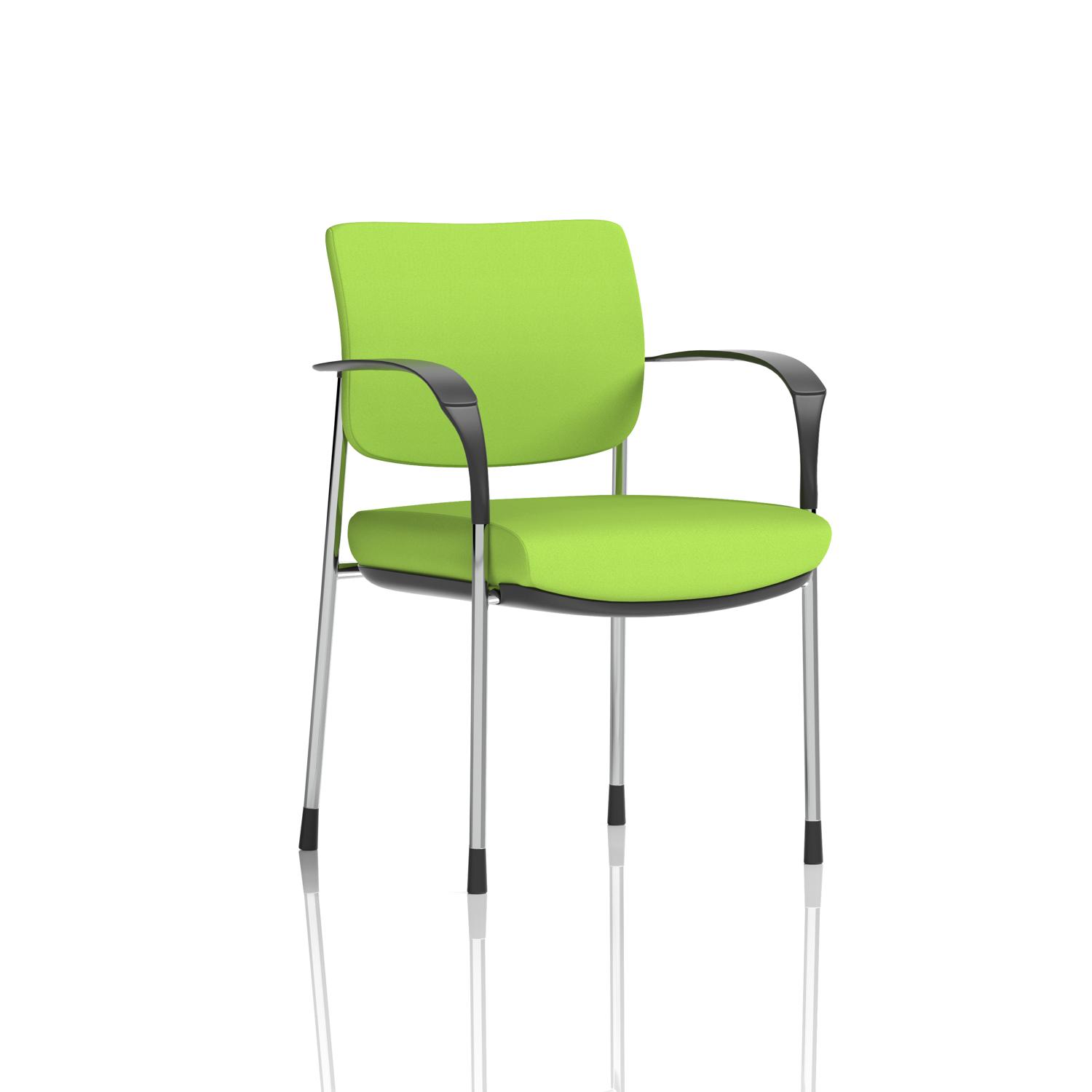 Brunswick Deluxe With Arms Chrome Frame Bespoke Colour Back And Seat Myrrh Green