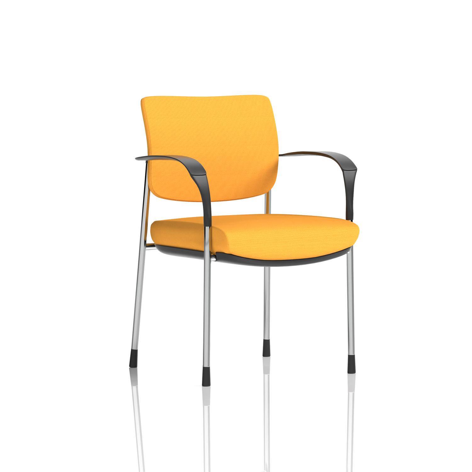Brunswick Deluxe With Arms Chrome Frame Bespoke Colour Back And Seat Senna Yellow